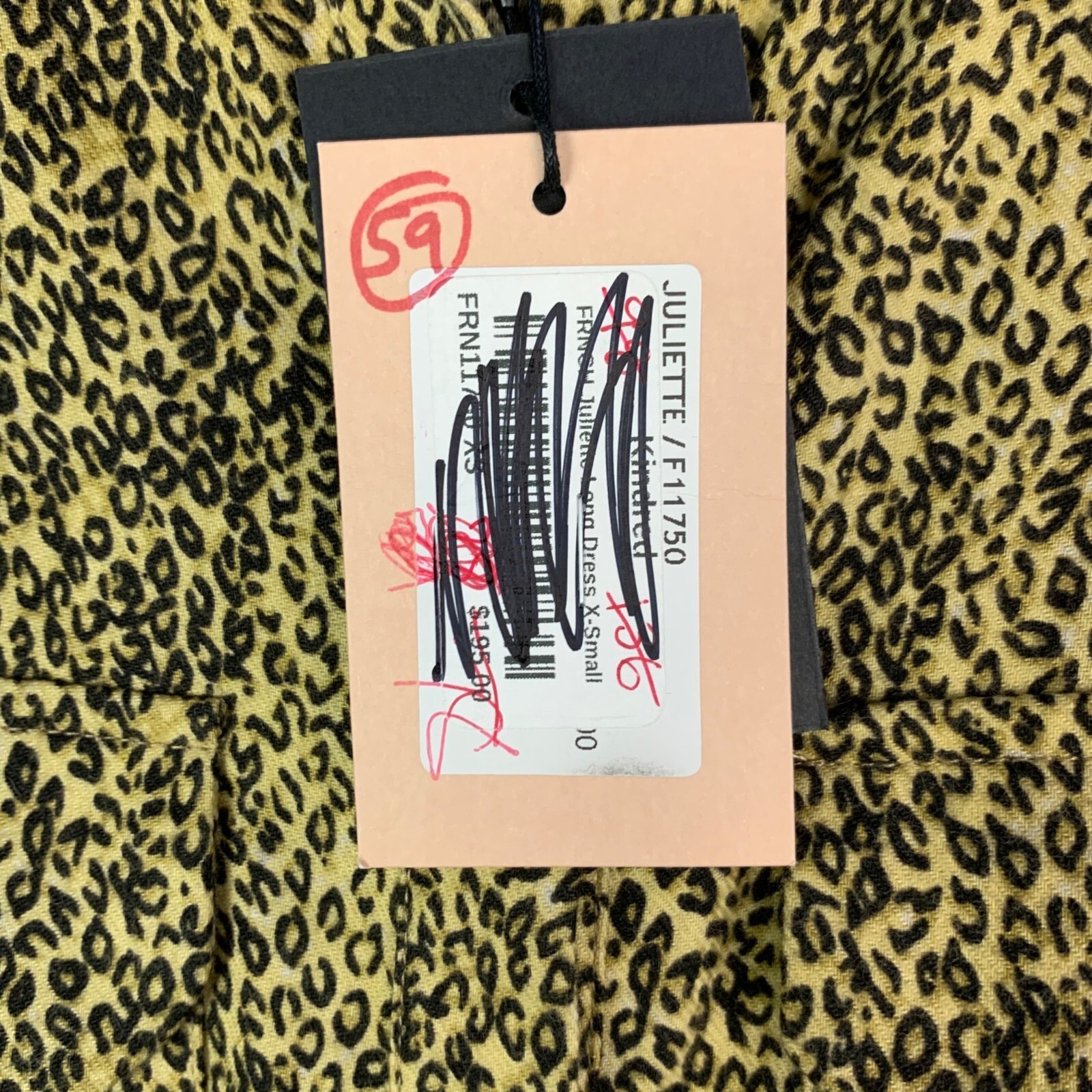 NWT $195 FRNCH Paris Juliette Leopard Print Tie Waist Button Down Maxi Dress XS