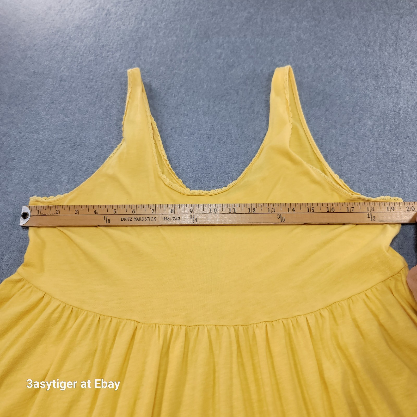 American Eagle Knit Sundress Tank Lace Women XL Yellow Cottagecore Boho Peasant