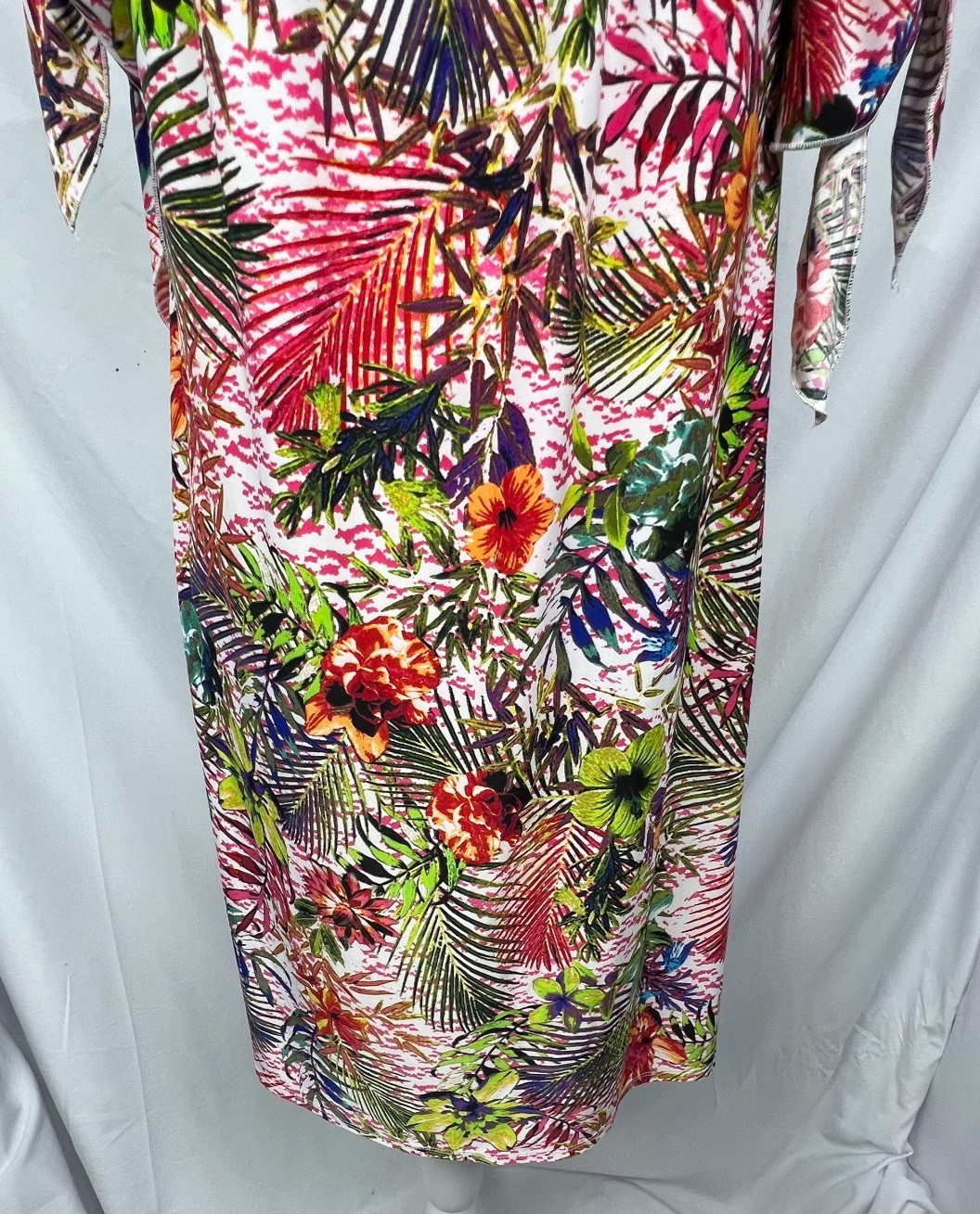 TACERA Off Shoulder Dress Womens Small Multicolor Tropical Floral Print Stretch