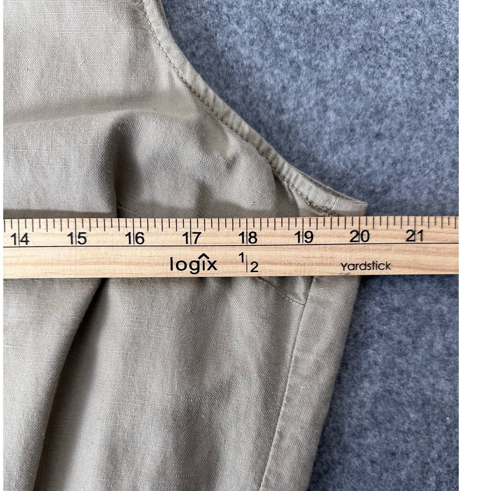 Eastern Mountain Sports Dress Large Tan Linen Blend Sleeveless Safari Minimalist