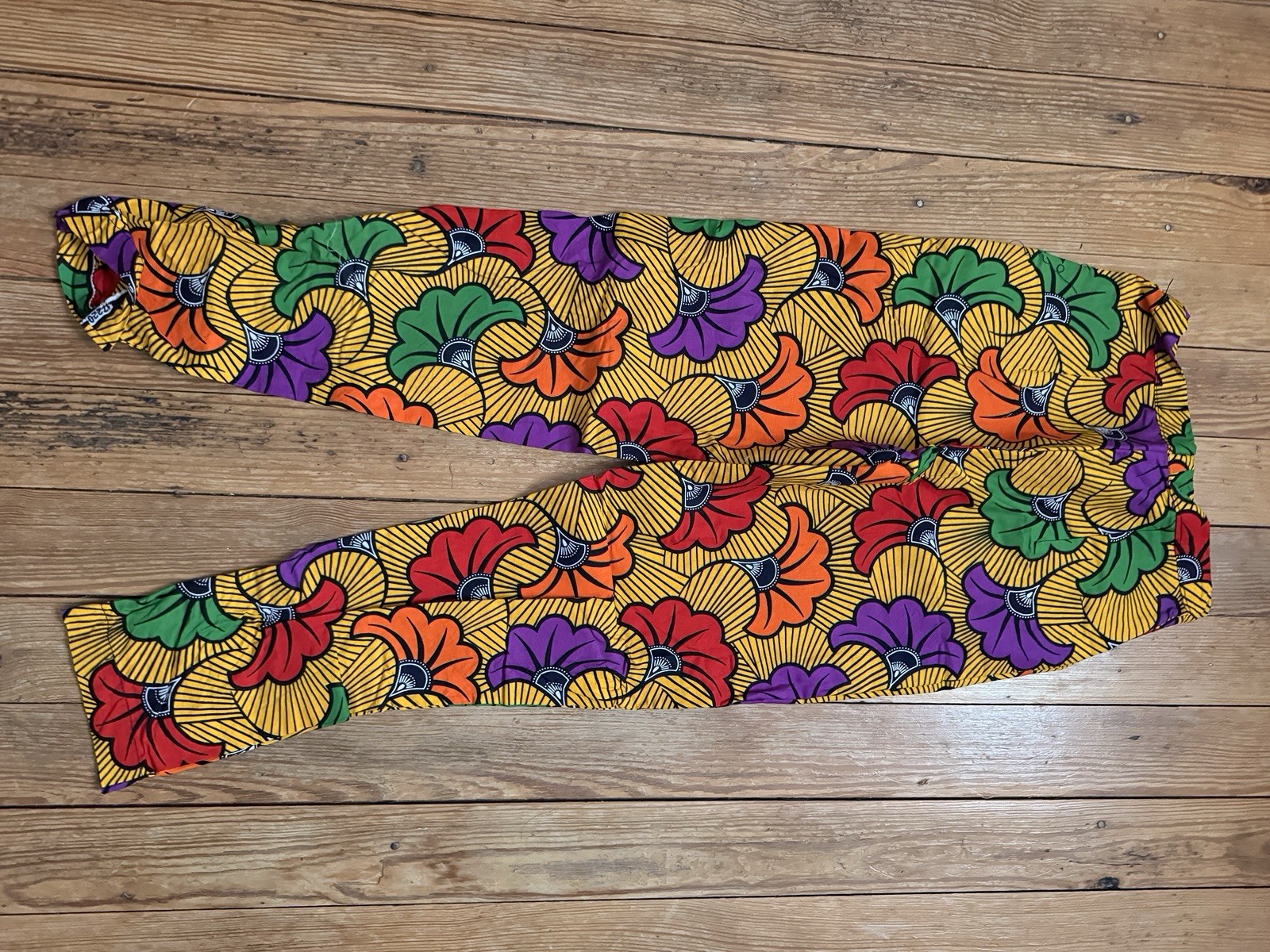 African veritable wax print Fabric yellow green floral dress Blouse Job Lot
