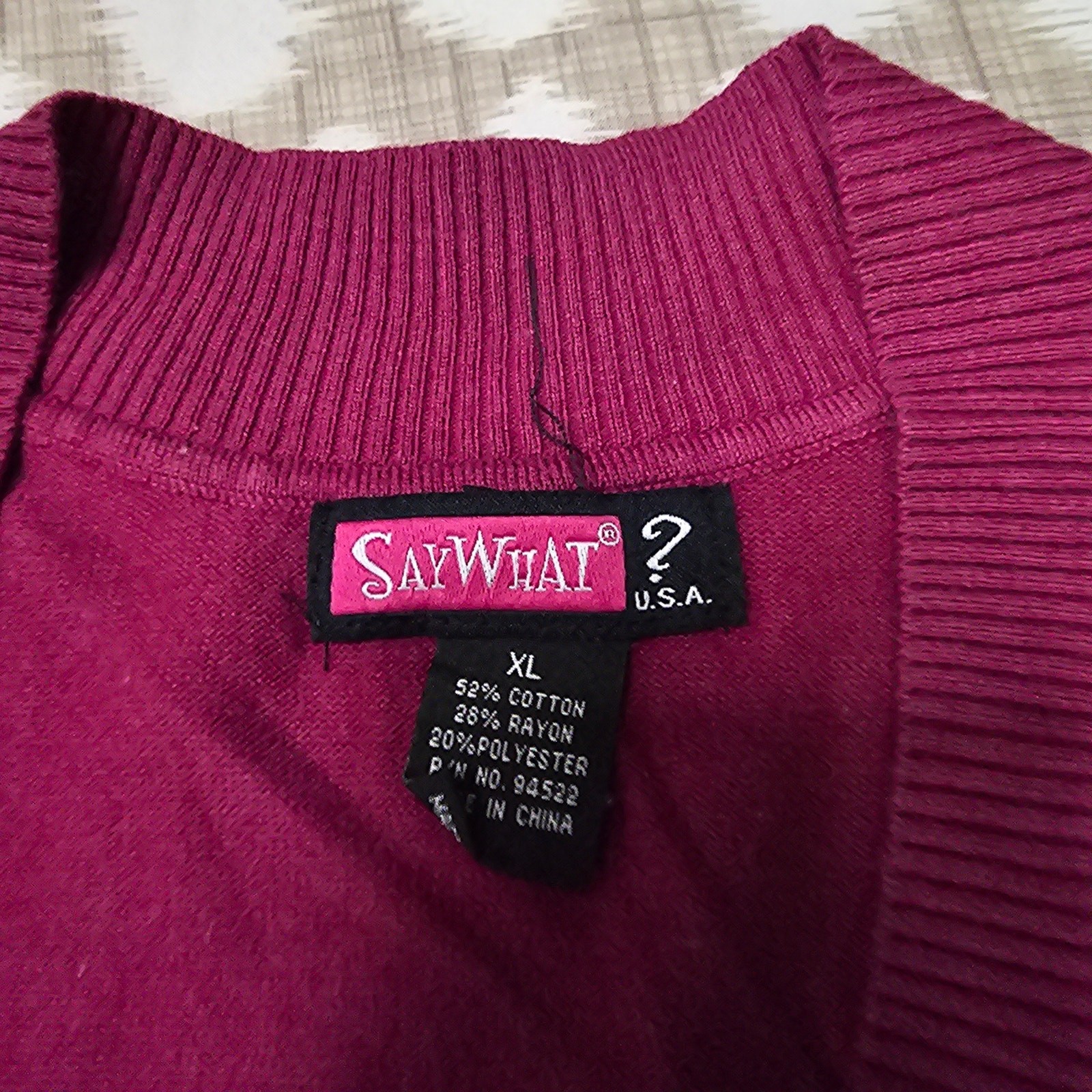 Say What Short Sleeve Pink V-neck Sweater Dress Size XL, 33 in L, 16 in W, 8oz