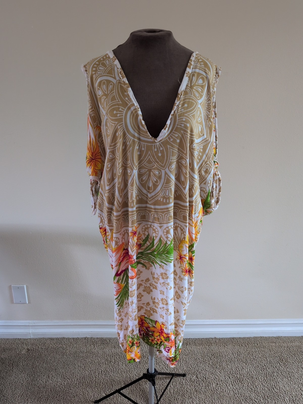 Frangipani Beach Fiji Dress Womens One Size Beach Midi Sundress