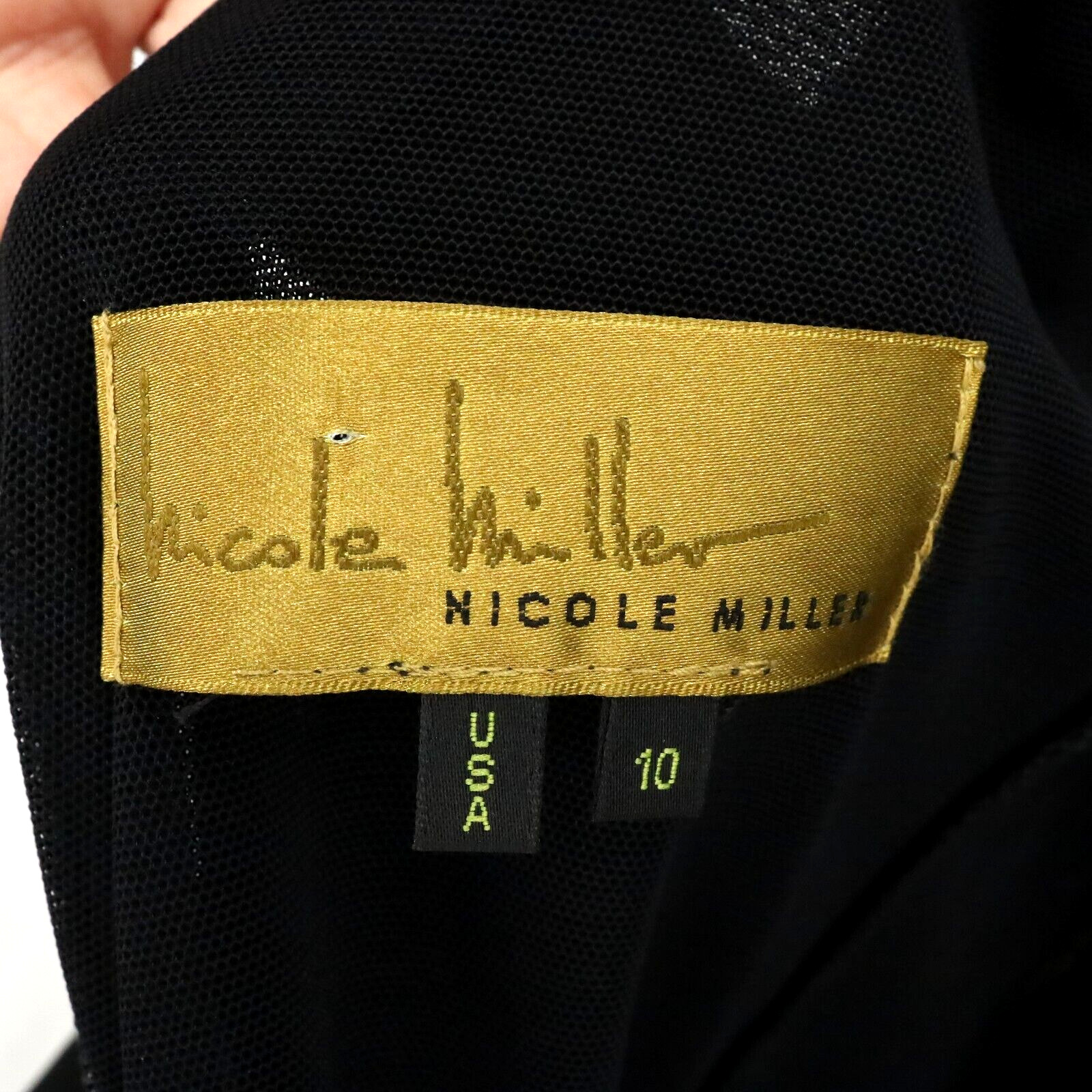 Nicole Miller Gown Womens 10 Black Maxi Ruched Lined Dress Low Back Zip Formal