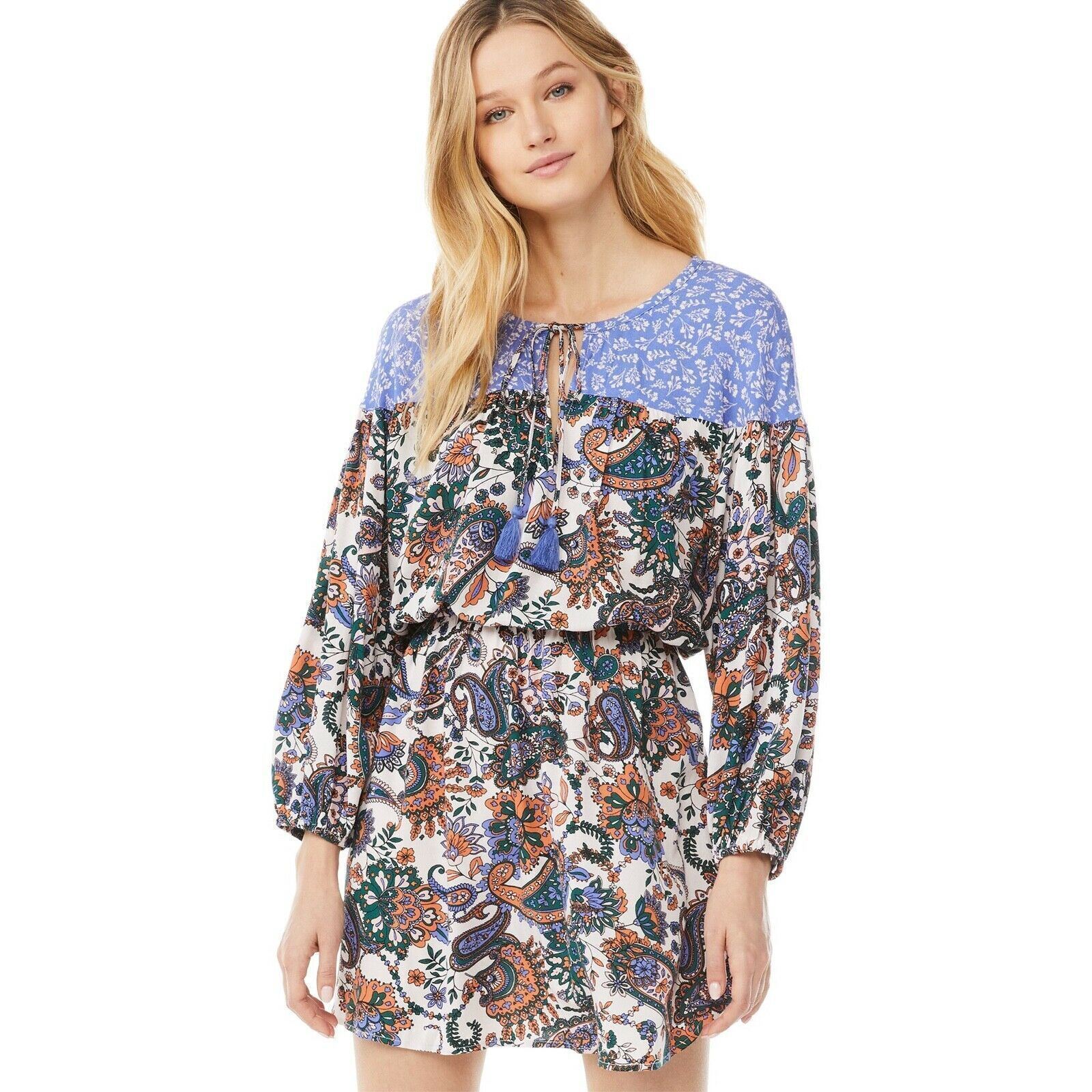 Scoop Women’s Drop Shoulder Mini Dress with Long Sleeves, Large (12-14)
