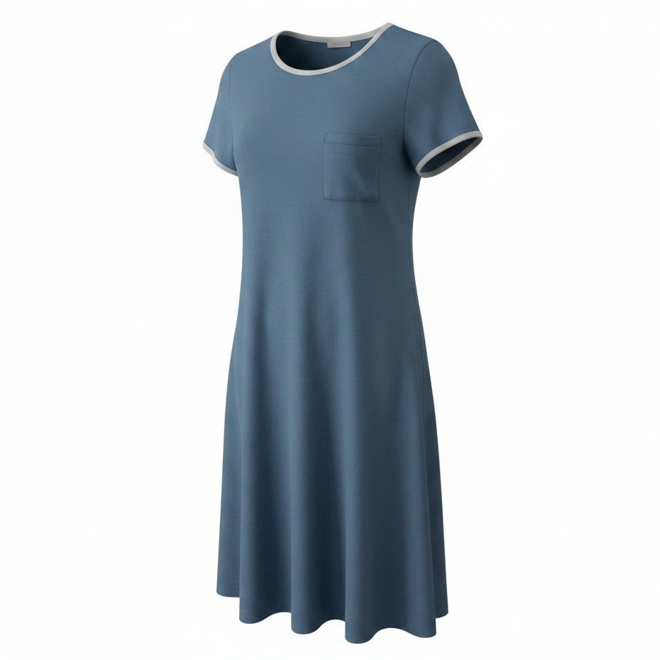 LuLaRoe CARLY High Low Dress Teal Short Sleeve Round Neck Womens Size L