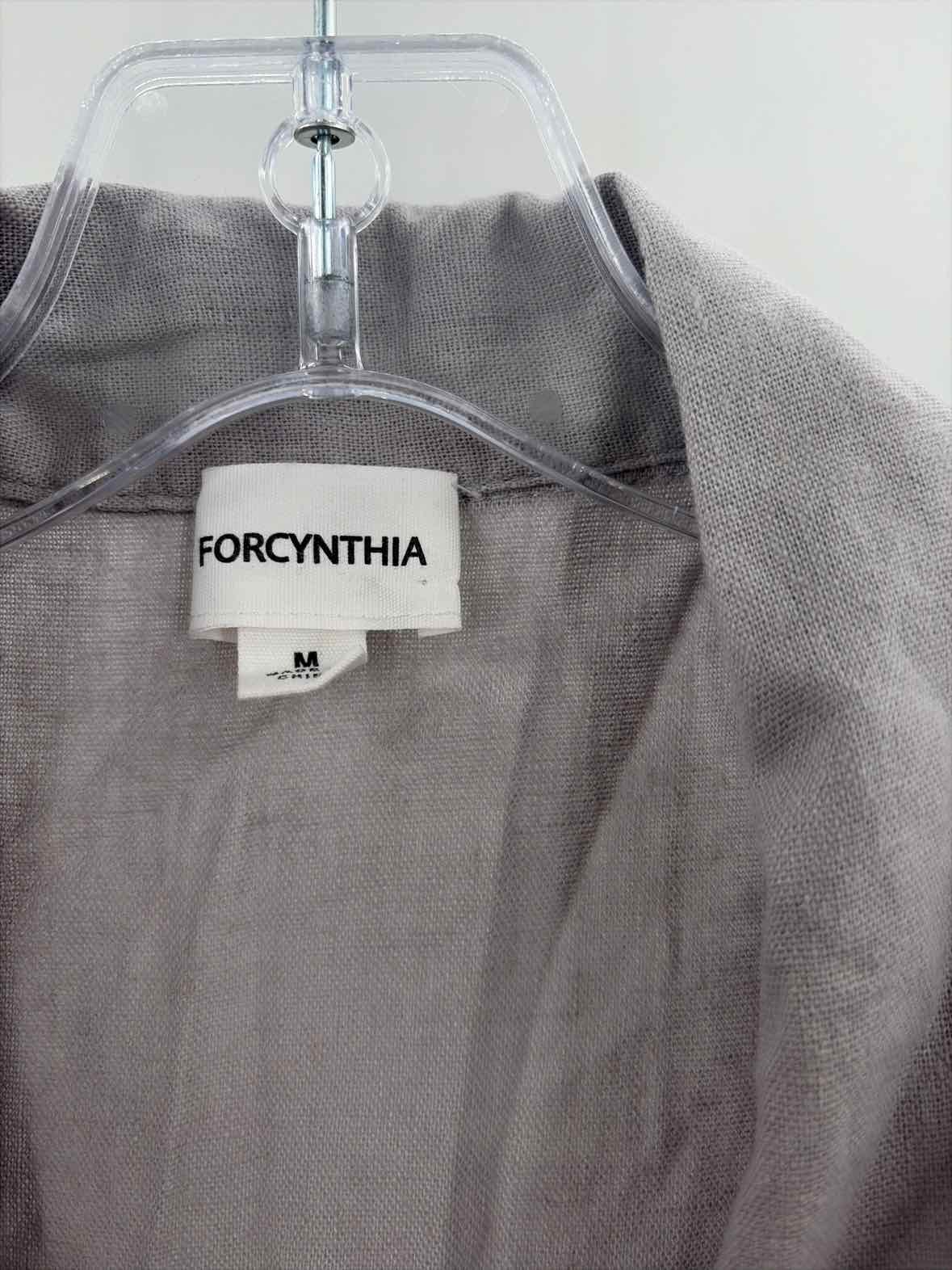 Pre-Owned For Cynthia Grey Size Medium Button Down Midi Sleeveless Dress