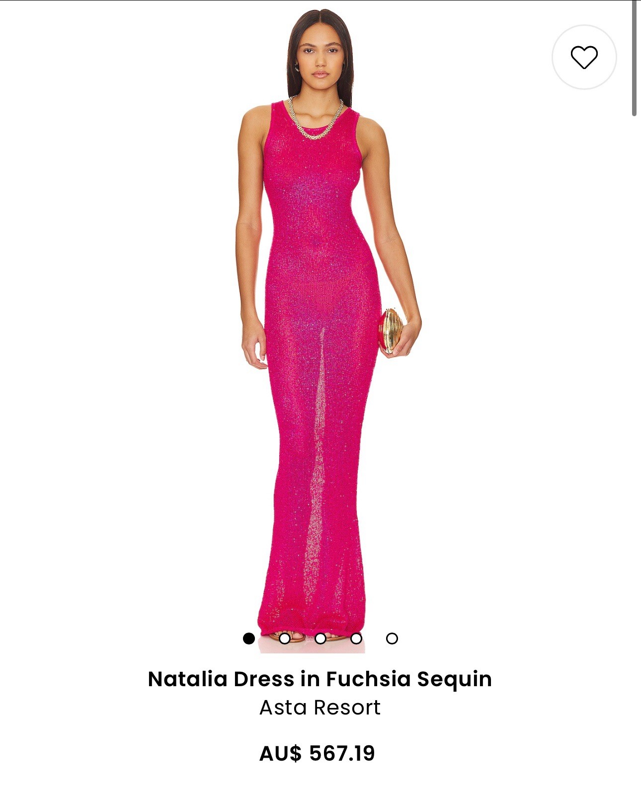 The Natalia Dress in Fuchsia Sequin by ASTA RESORT Size M