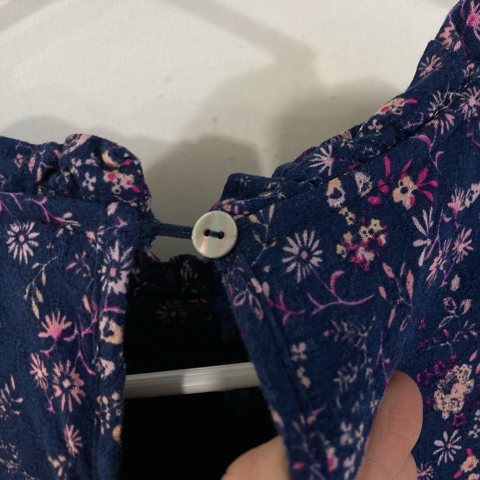 Penelope Rose Drop Waist Prairie Cottage Ditsy Floral Smocked Navy Dress Women S