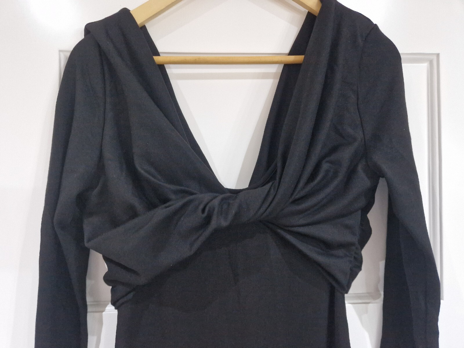 Anthropologie Twisted Front & Back Midi/Maxi Dress Size UK 10 Black New No Tags