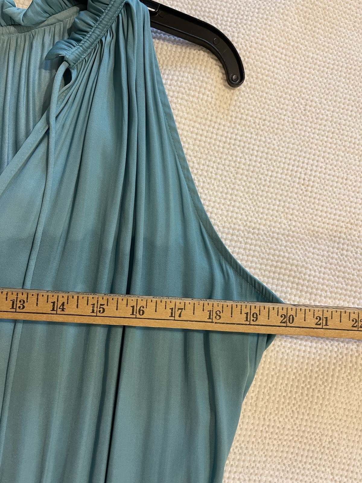 Current Air Cara Sleeveless Ruffle Neck Pleated Teal Mini Dress L