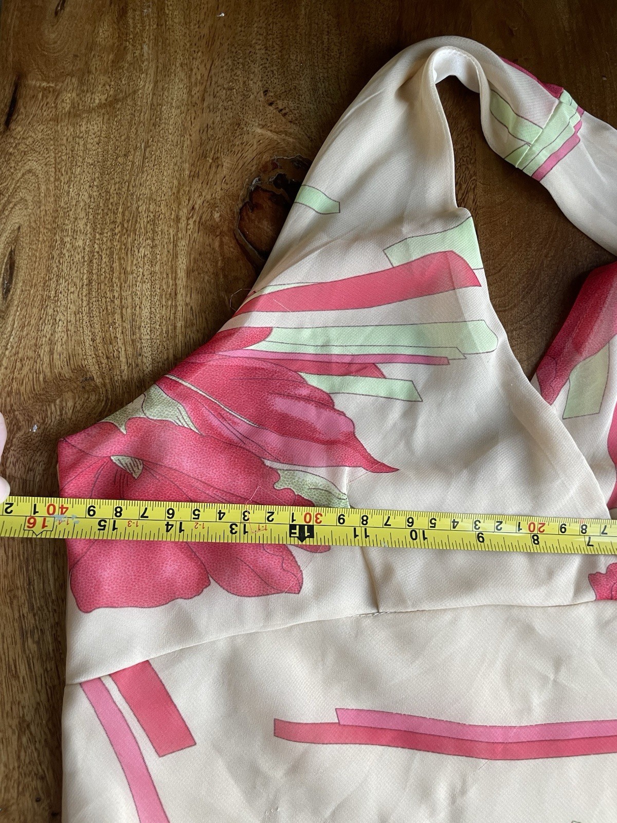 Gorgeous Floral Halter Midi Dress Beige with Pink&Green Floral Hawaiian Dress