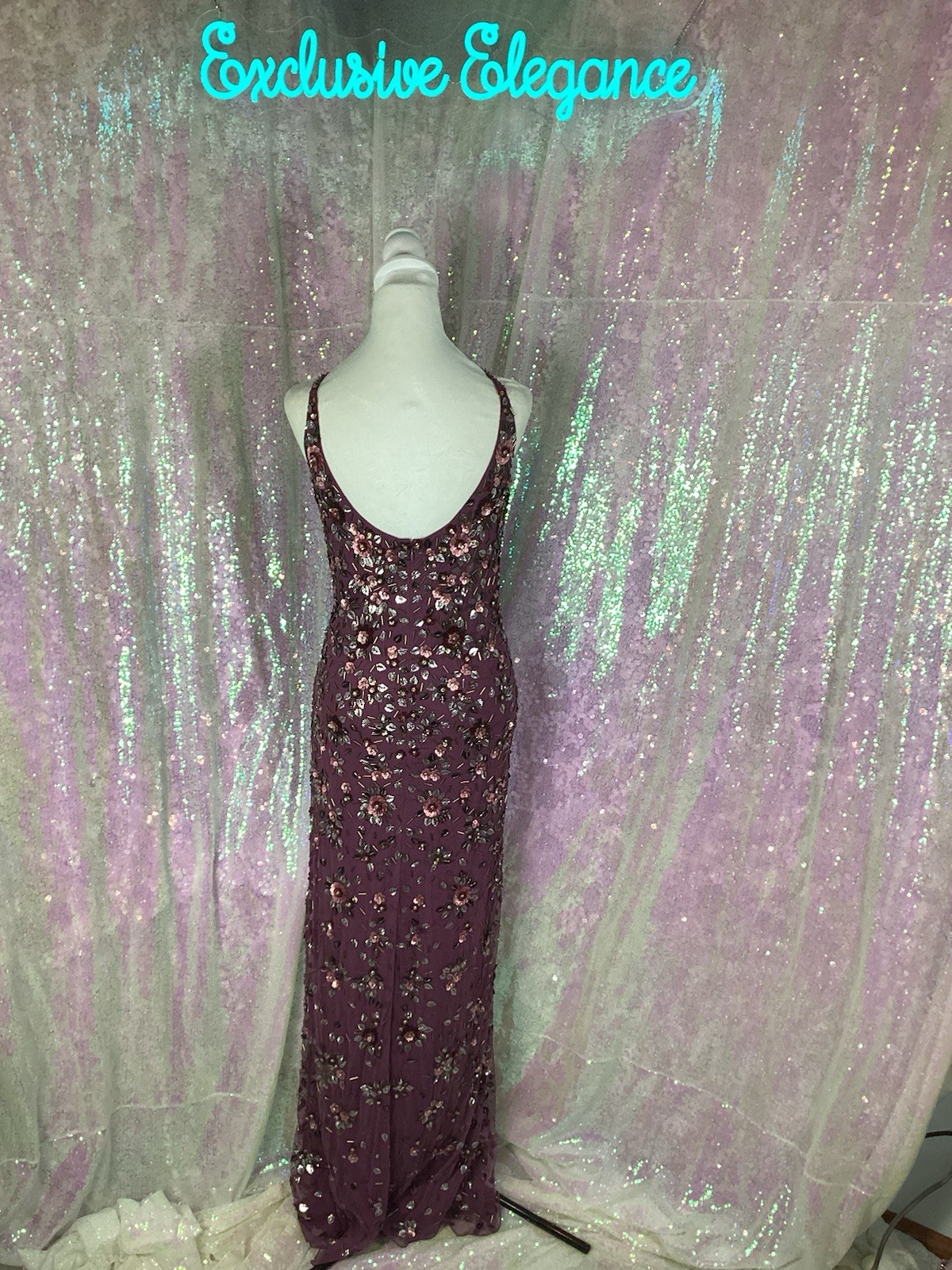 Mac Duggal 5477 Raspberry Beaded Sequined Gown Sz 14 AUTHENTIC NWT