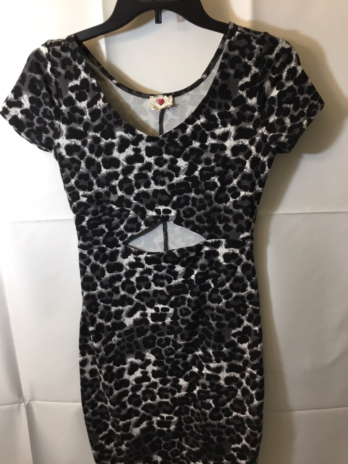 One Clothing X-Small To Small Body Con With Front Cutout Black, Grays, White