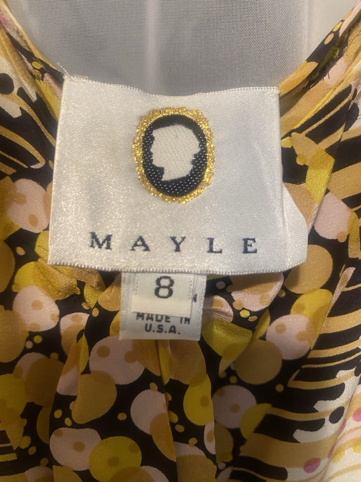 Mayle Silk Chiffon Floral Ruffle V-Neck Cap Sleeve Knee-Length Shift Dress 8