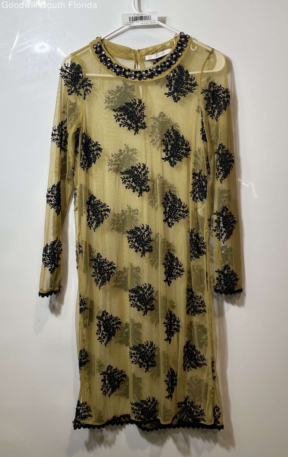 Zara Trafaluc Collection Womens Yellow And Black Long Sleeve Sheath Dress Sz XS