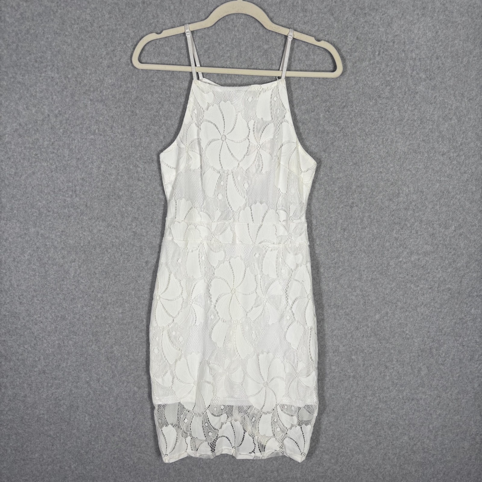 Meaneor Lace Pencil Dress Small Sheer Back Romantic Bachelorette Resort Cruise
