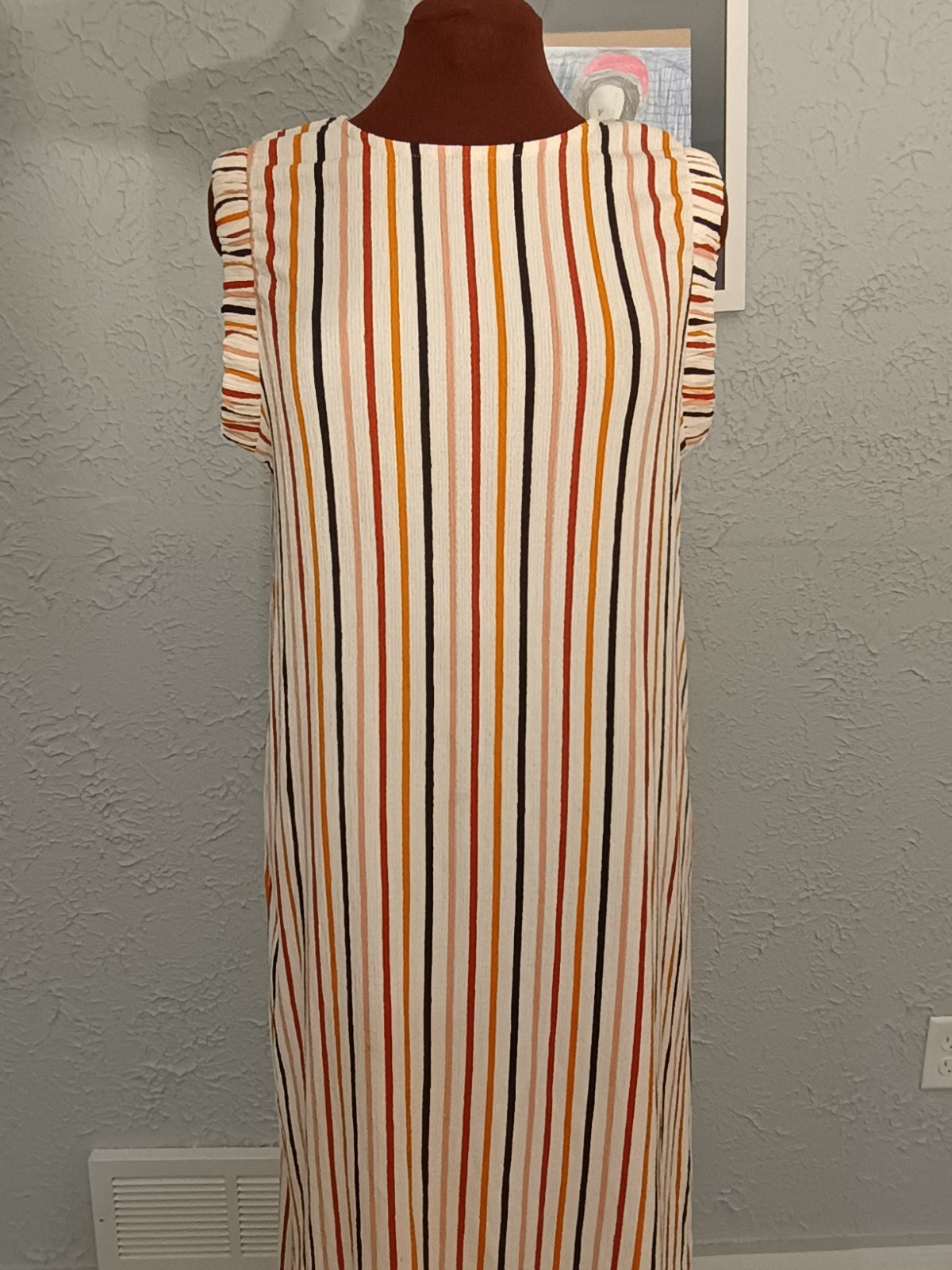 Sfera Collection Striped Maxi Sleeveless Dress Medium
