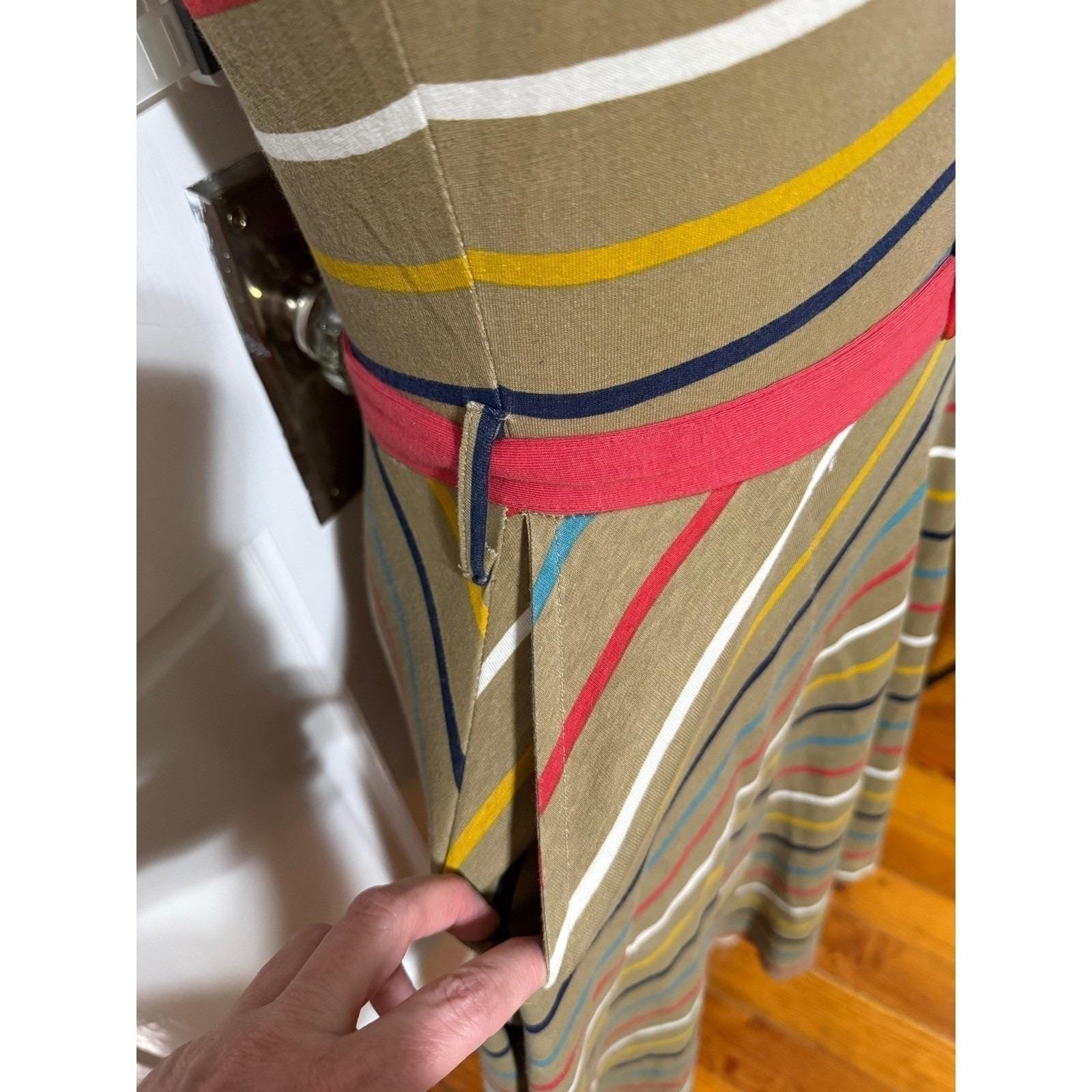 Effie’s Heart MODCLOTH Retro Pin Up Colores Flare Striped 70s Dress, Small