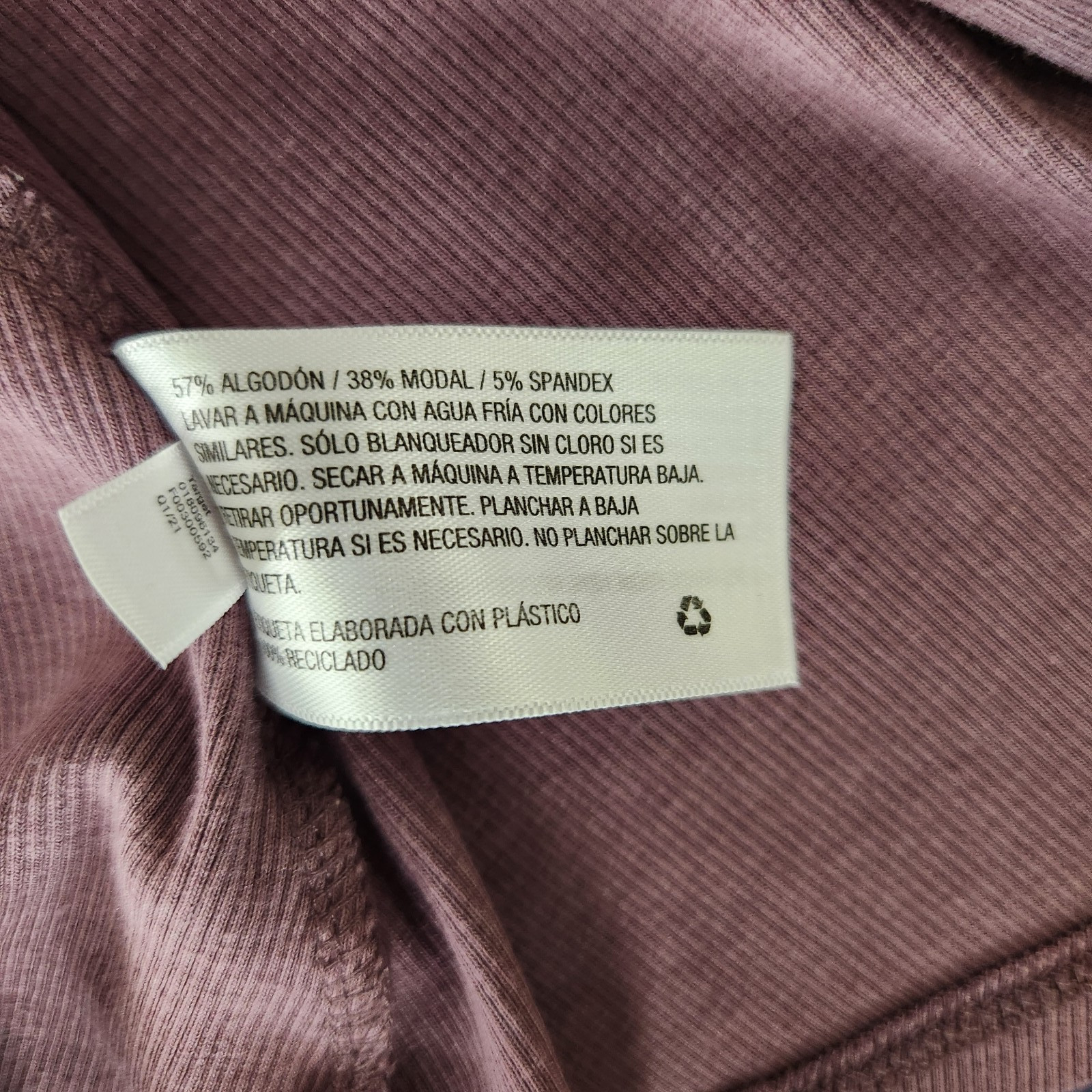 Jersey Knit Mauve Minimalist/Classic/Neutral Midi Ribbed Tank Dress L