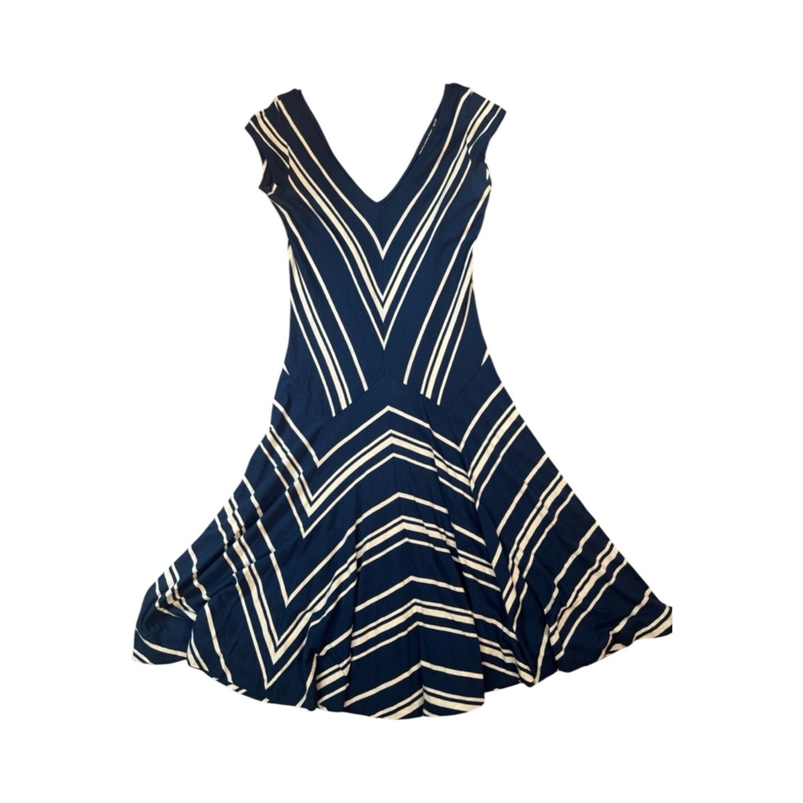 Ralph Lauren Sport Jersey Dress Women’s XS Navy White Chevron Stripe Nautical
