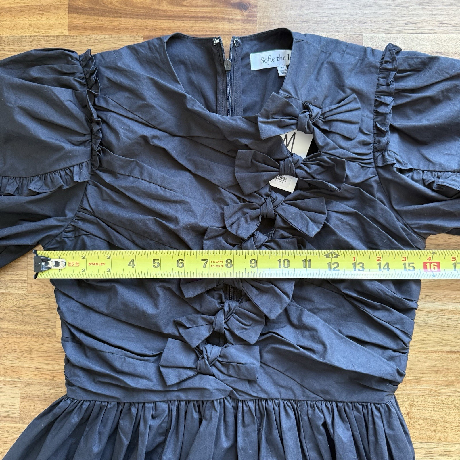 Sofie The Label Aribe Bow Detail Midi Dress Sz M Edwardian Victorian Steampunk