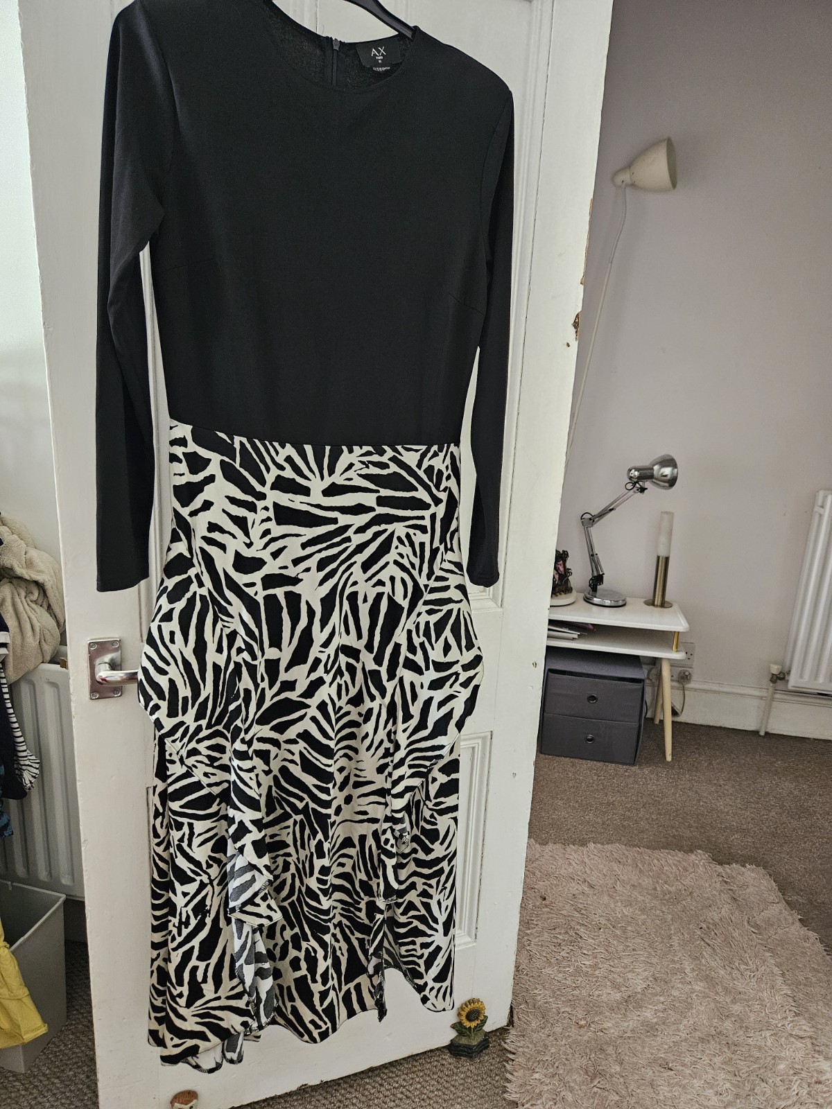 🐞AX Paris Size 16 Black And White Maxi Dress With Splits🐞