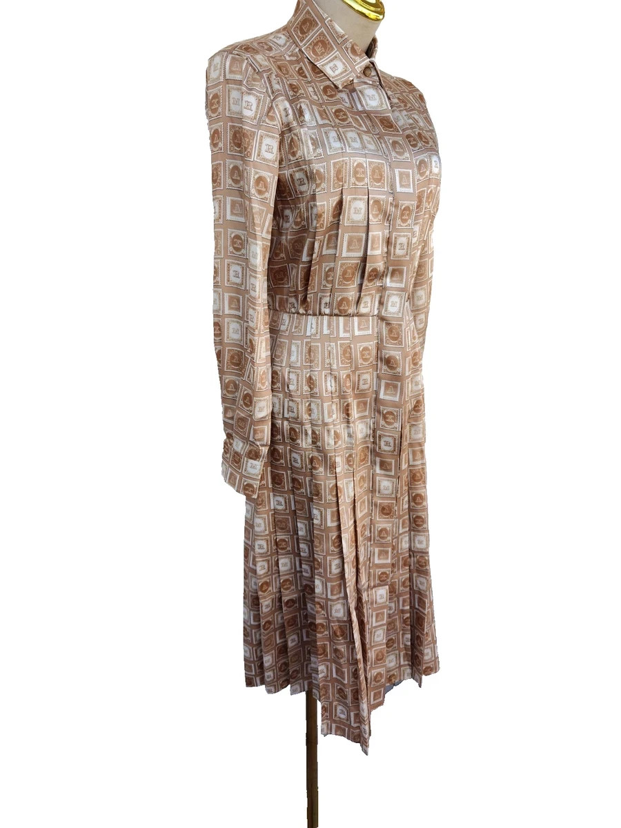 ✨MAX MARA Logo Printed Pleated Dress 36IT, 32De, 34Fr, 2US, 4GB