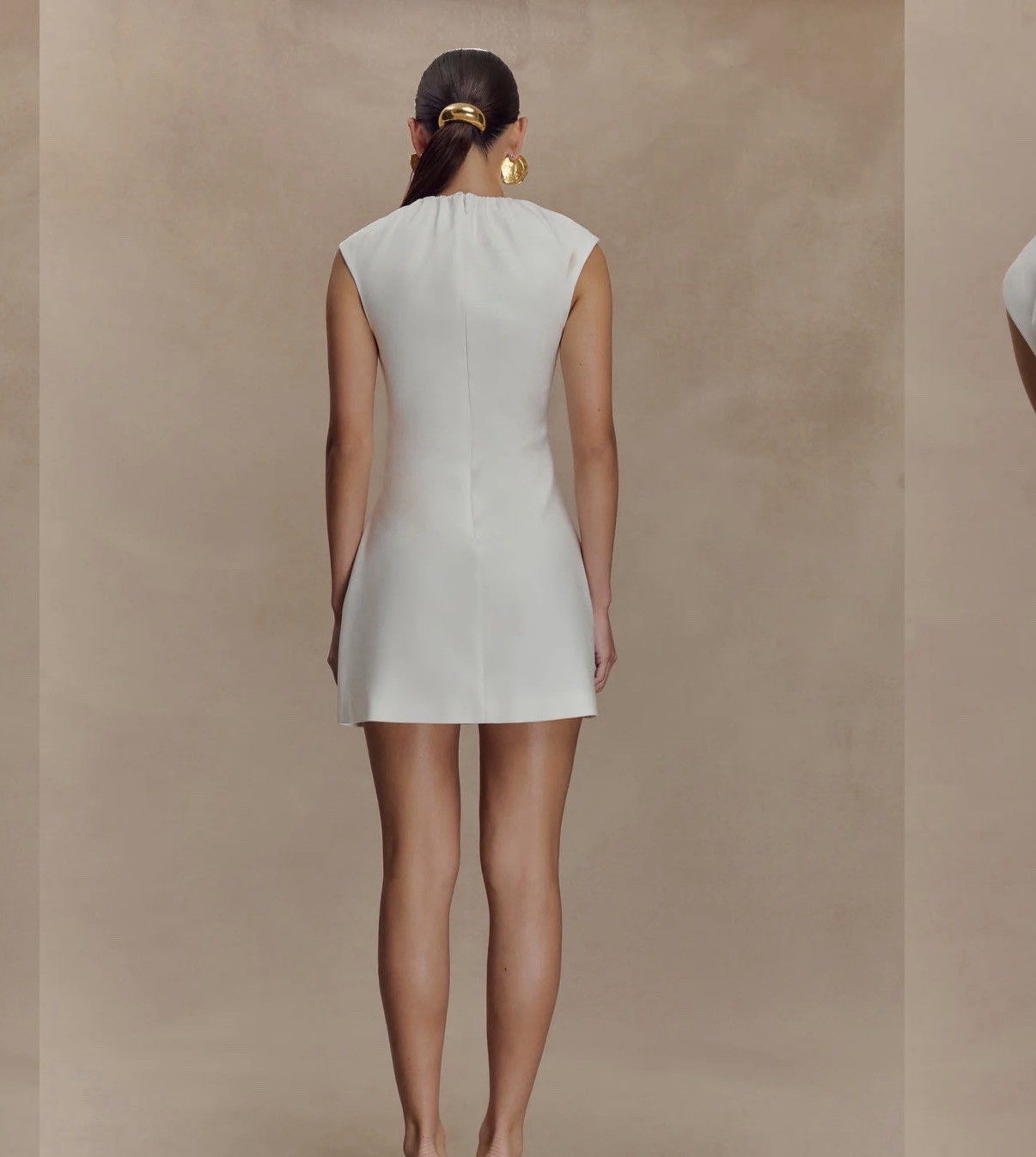 Meshki Ariana Pleated Neck Mini Dress Ivory Size XL NWT