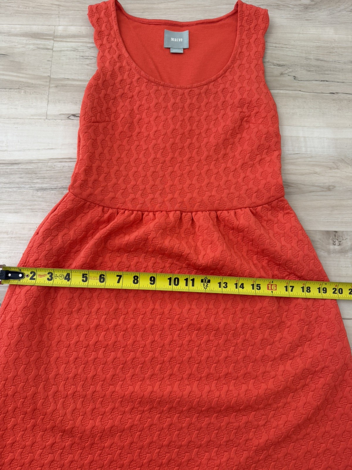 Anthropologie Coral Caye Scallop Textured Lace Detail Dress Pockets Maeve Size S