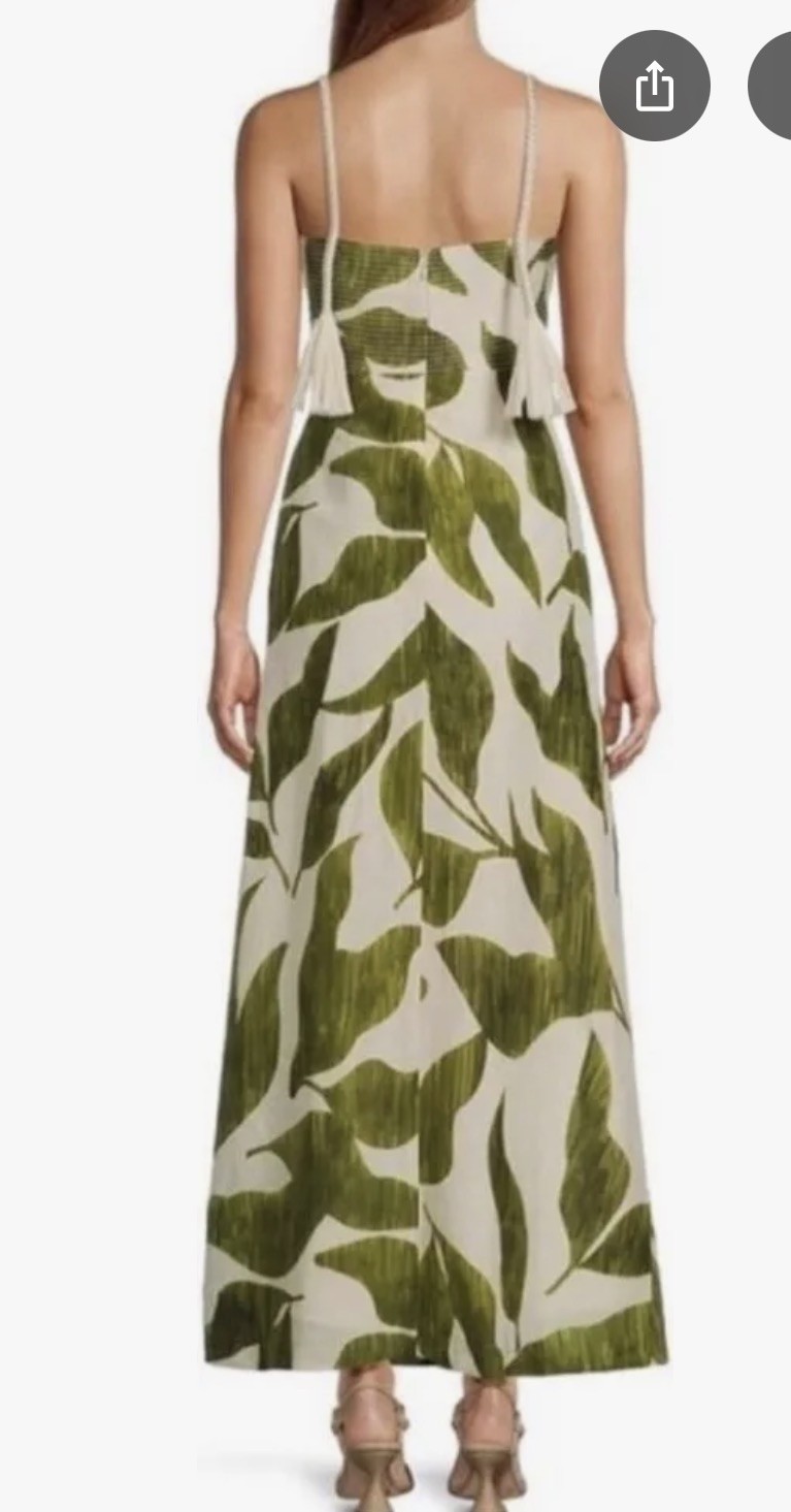 NWT $249 Antonio Melani M.G. Finley Linen Blend Sweetheart Neck Maxi Dress sz6