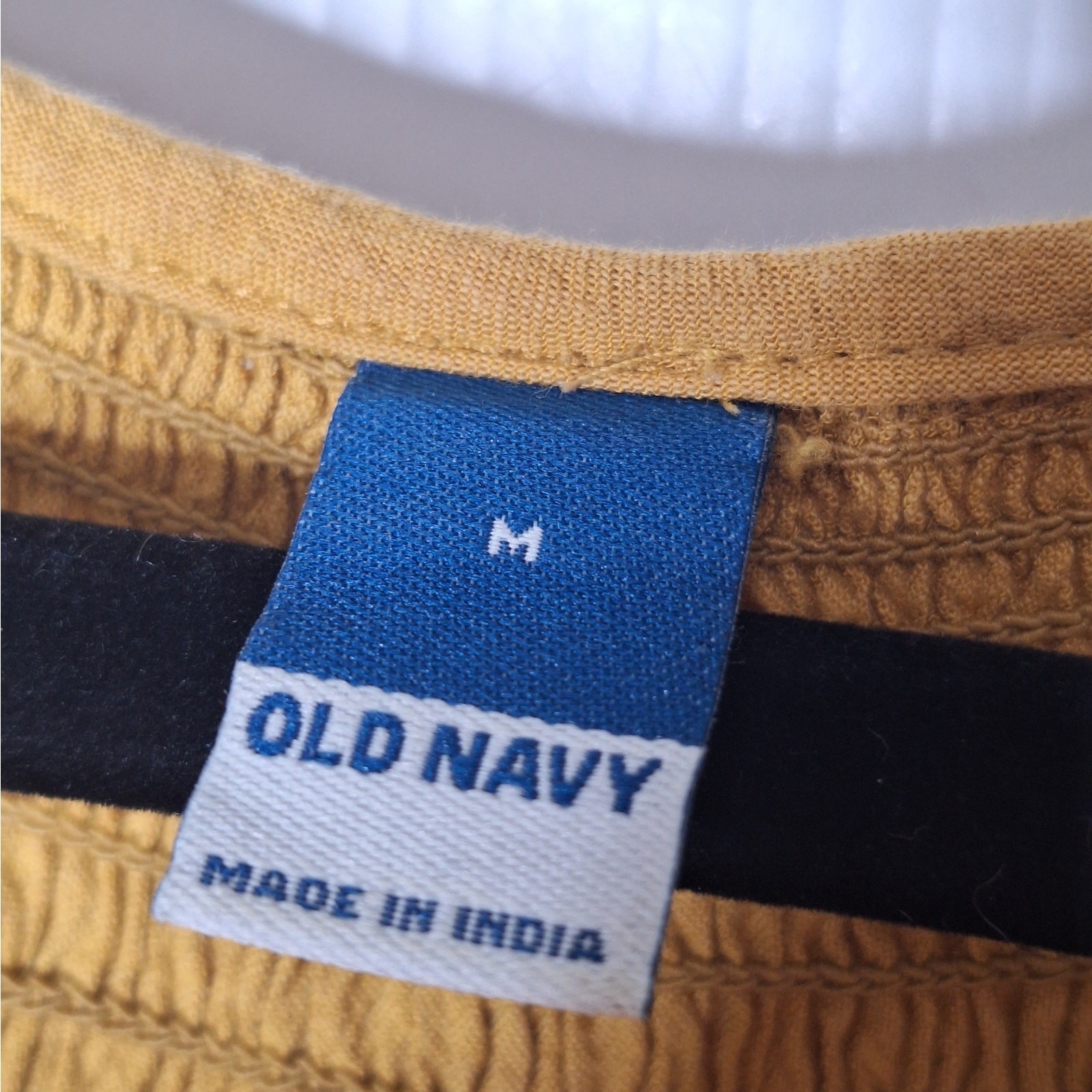 Old Navy Cinch Waist Prairie Dress Celandin M Cotton Blend Mustard Boho Peasant