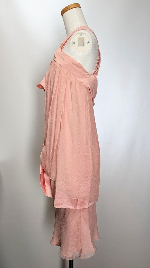 Christian Dior 2007SS John Galliano Runway Collection Pink Silk Draped Dress 36