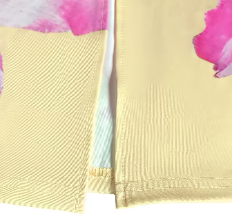 NEW Med. Elegant Sleveless Ruched Soft YELLOW Maxi Dress w Pink & White Flowers