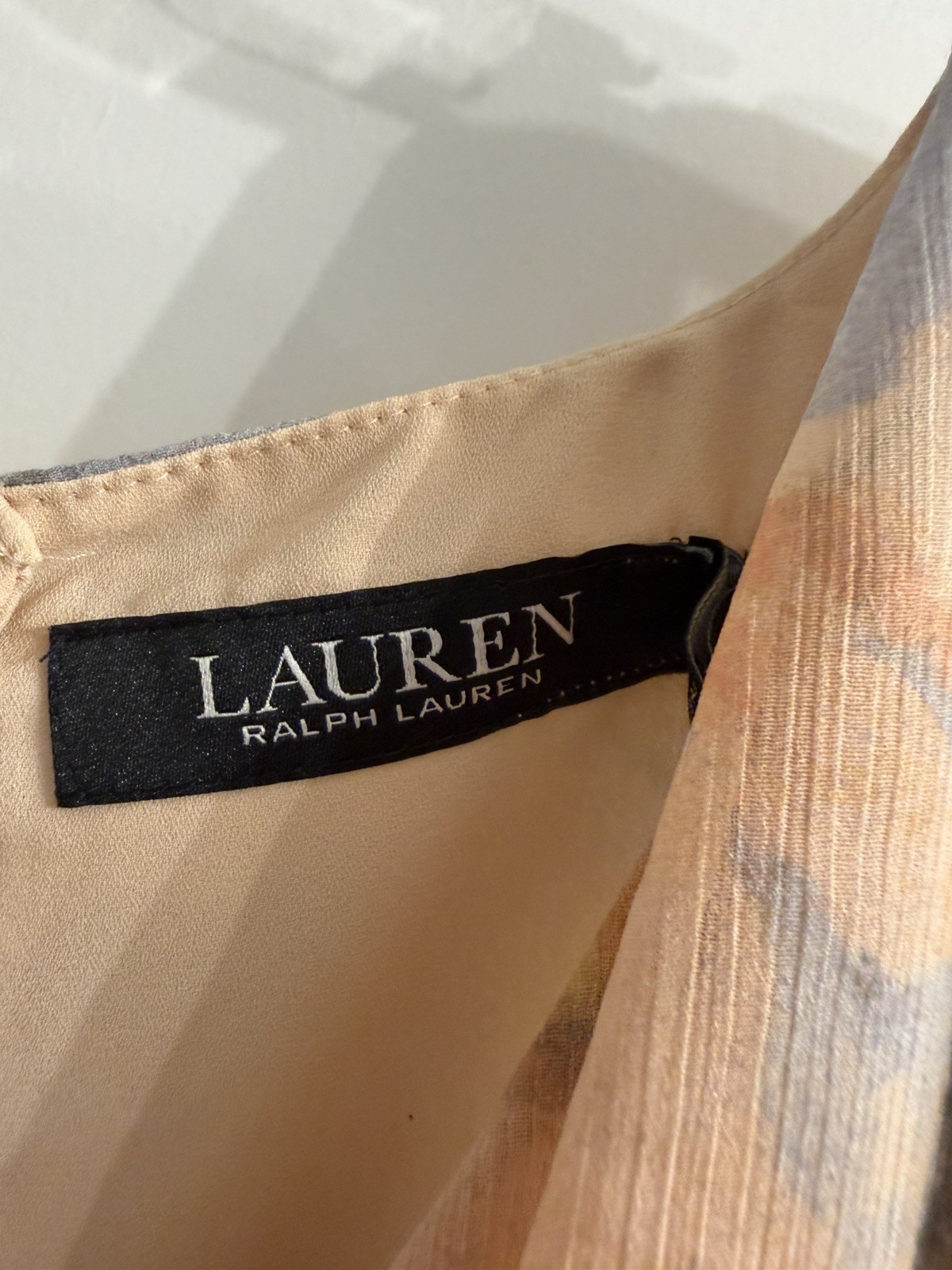 Lauren by Ralph Lauren Crinkled Sleeveless V-Neck Midi Dress, Size 8