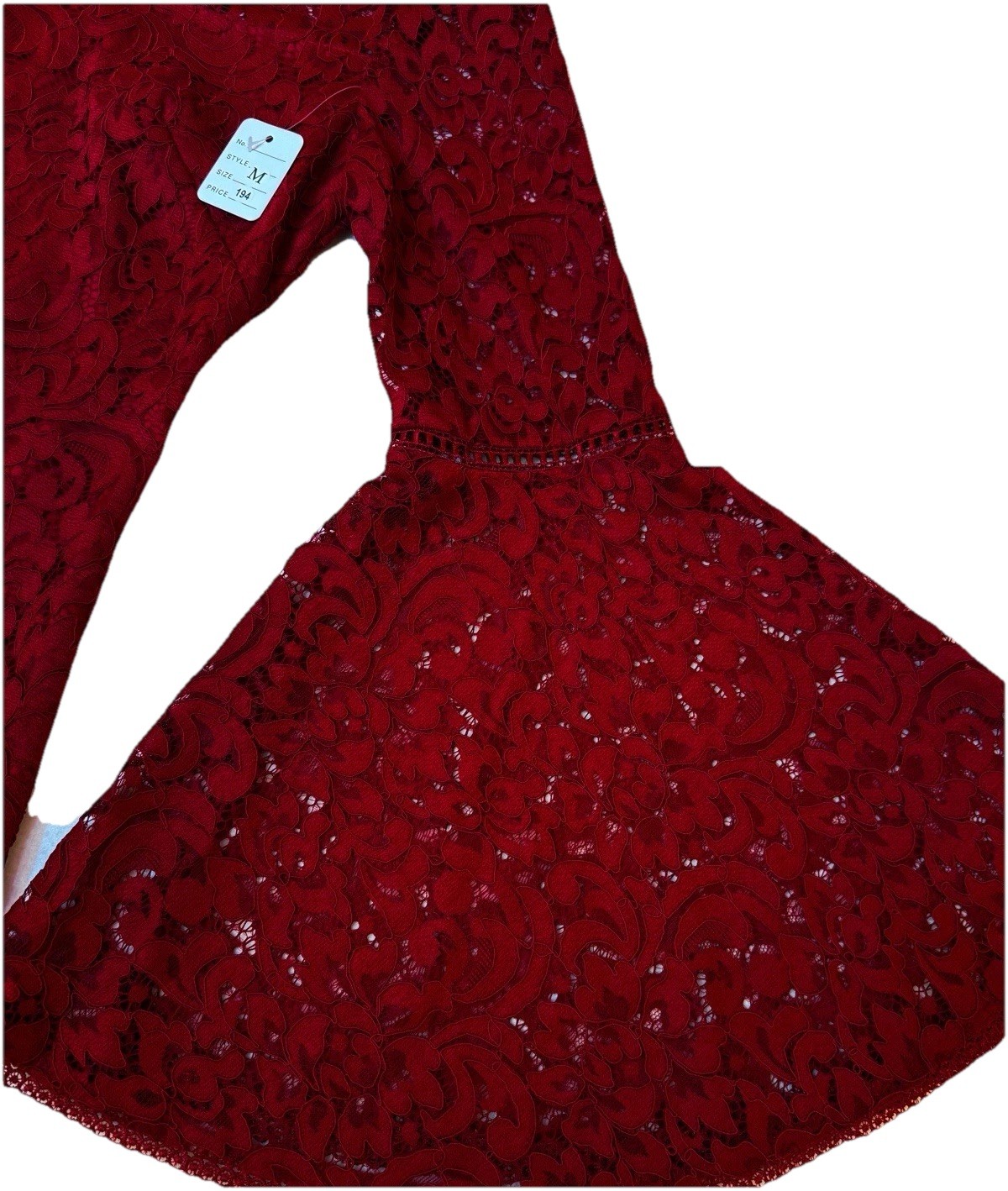 $150 Medium ❤️ Lovers And Friends Red Gorgeous Women Lace Dress A Line Hips 40”