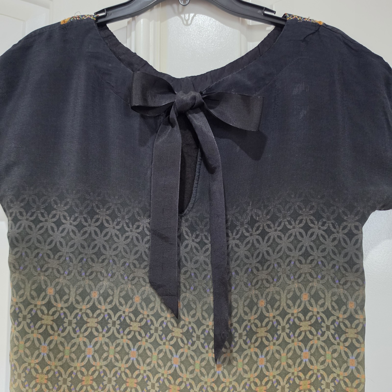 Anthropologie Tanvi Kedia Avizeh Black Motif Patchwork Boho Beaded Dress XS
