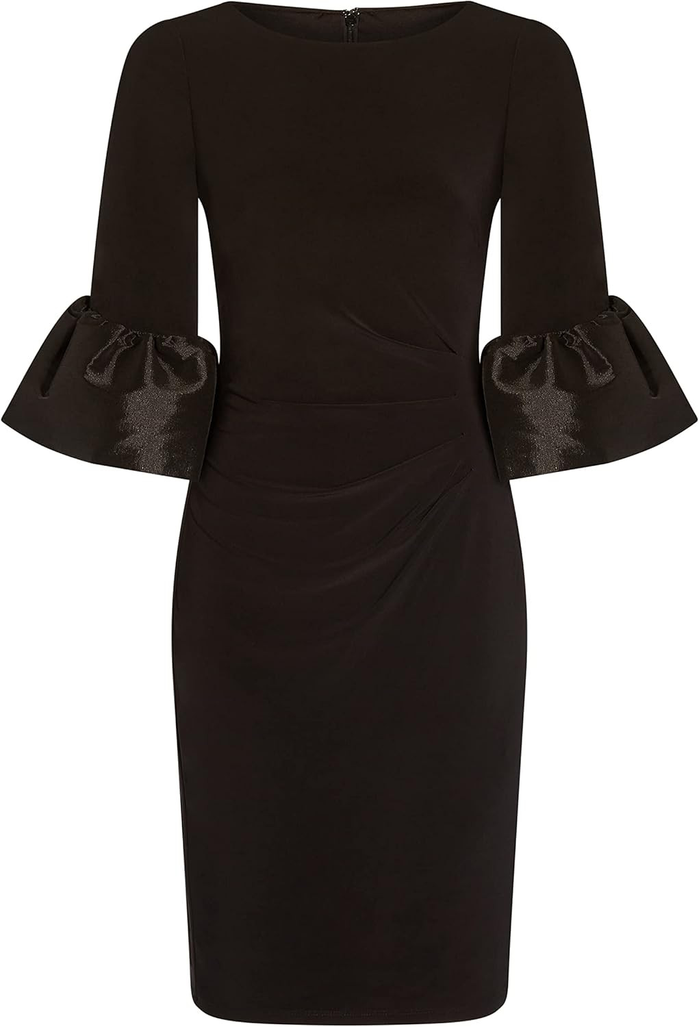 Ruched Bell Sleeve Stretch Jersey Dress for Effortless Style