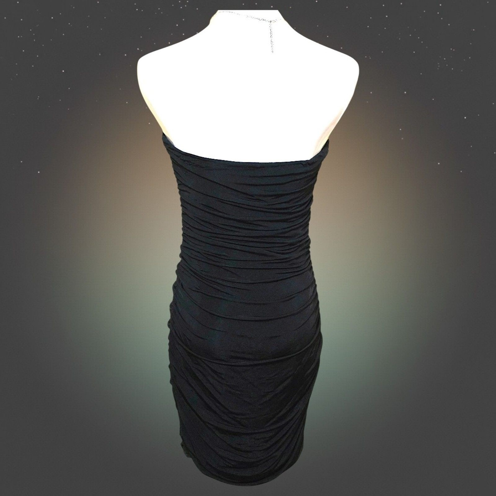 Guess Black Strapless Ruched Bodycon Mini Dress Womens Size M