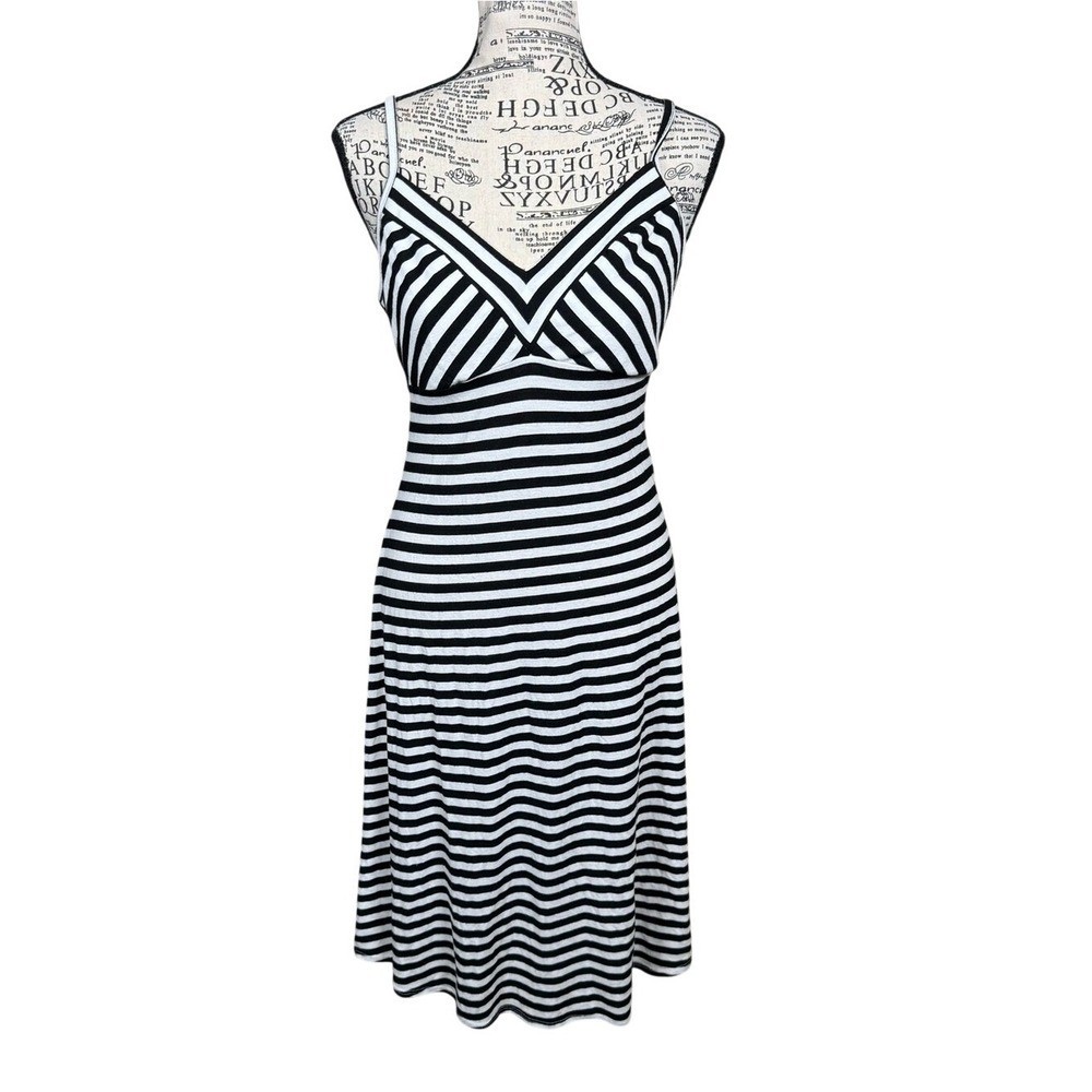 Mossimo Supply Co. Black and White Striped Midi Dress