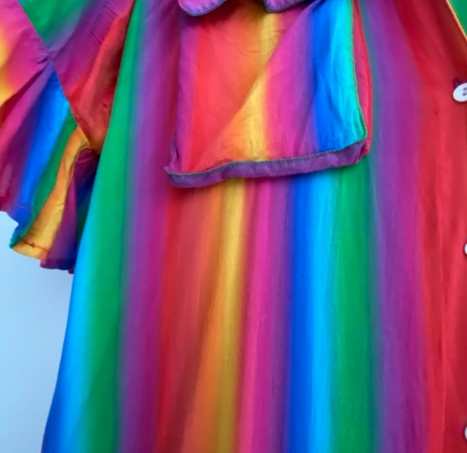 All Things Mochi Rainbow Stripe Leilani Maxi Button Up Shirt Dress XS *no belt*