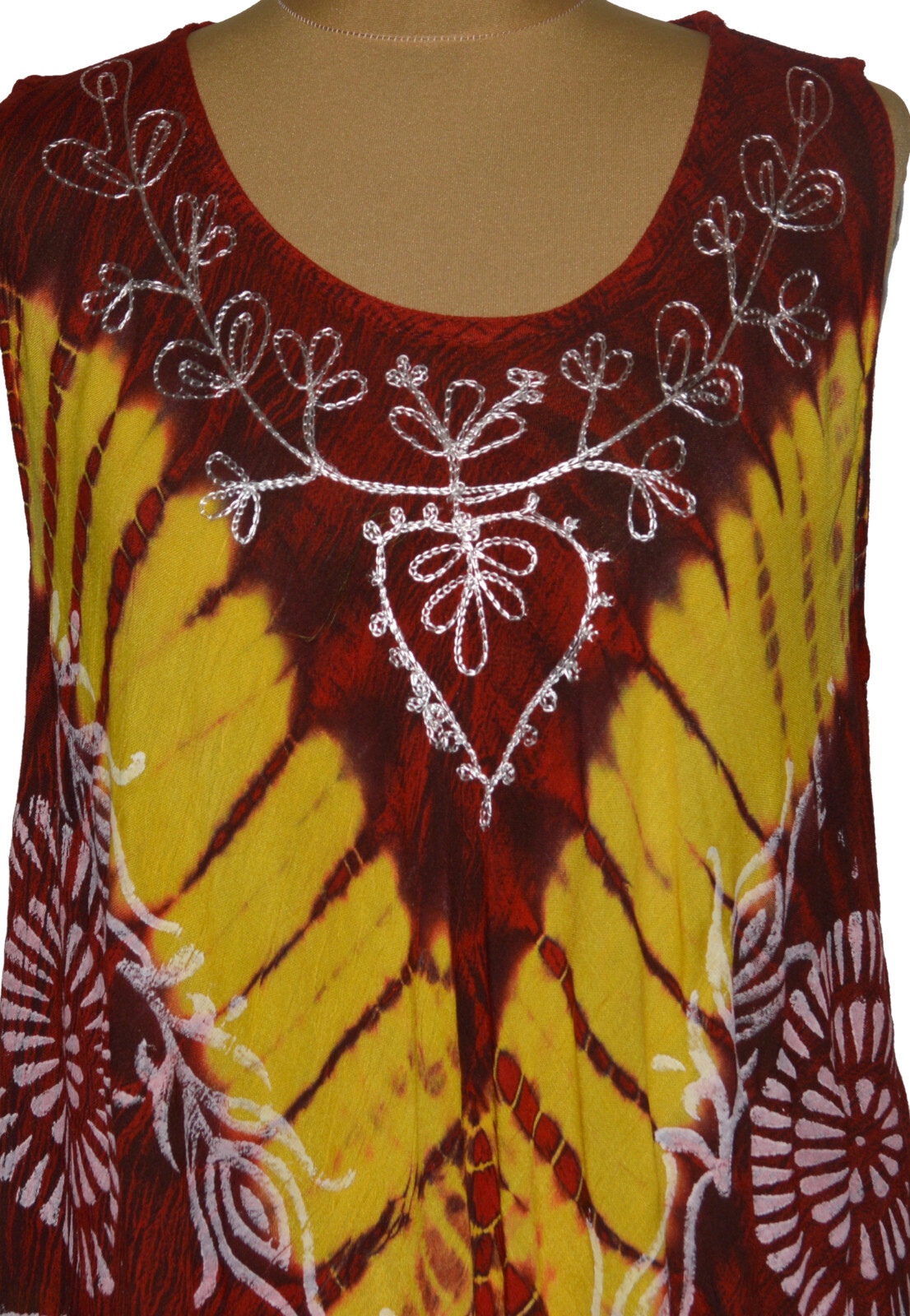 Sommerkleid Tunika Strandkleid Kleid Hippie Boho Batik 38 40 42 44 46 48 N°60.3
