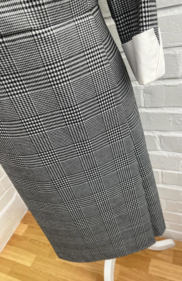 M&S Collection Dress Checked Black White Contrast Collar Size 18 EUR 46 RRP £45