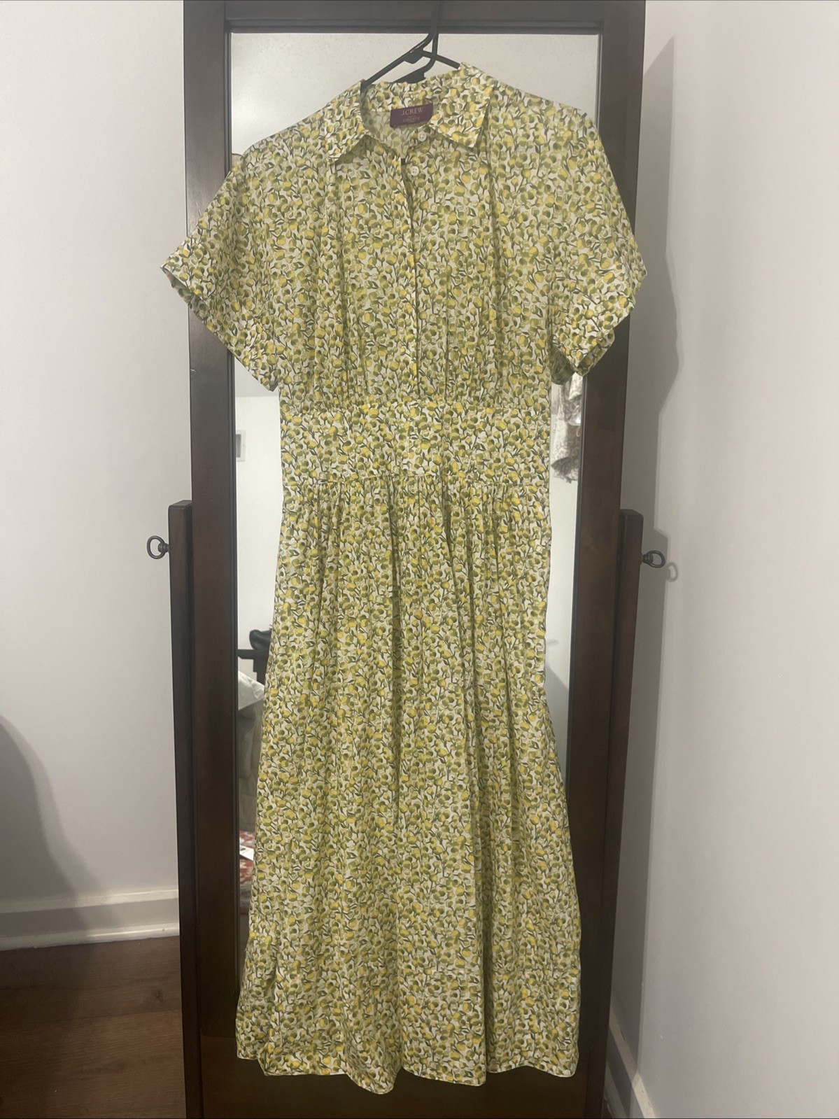 J. Crew Yellow Floral Sz S dress made 100% LIBERTY Cotton