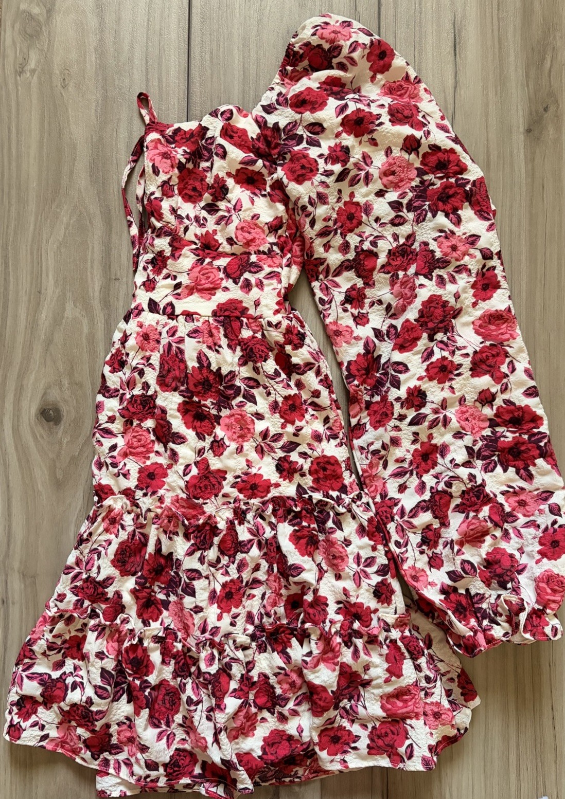 Mi Ami For Francesca’s Women’s Small Floral Romper Dress Puff Sleeve Smocked NWT