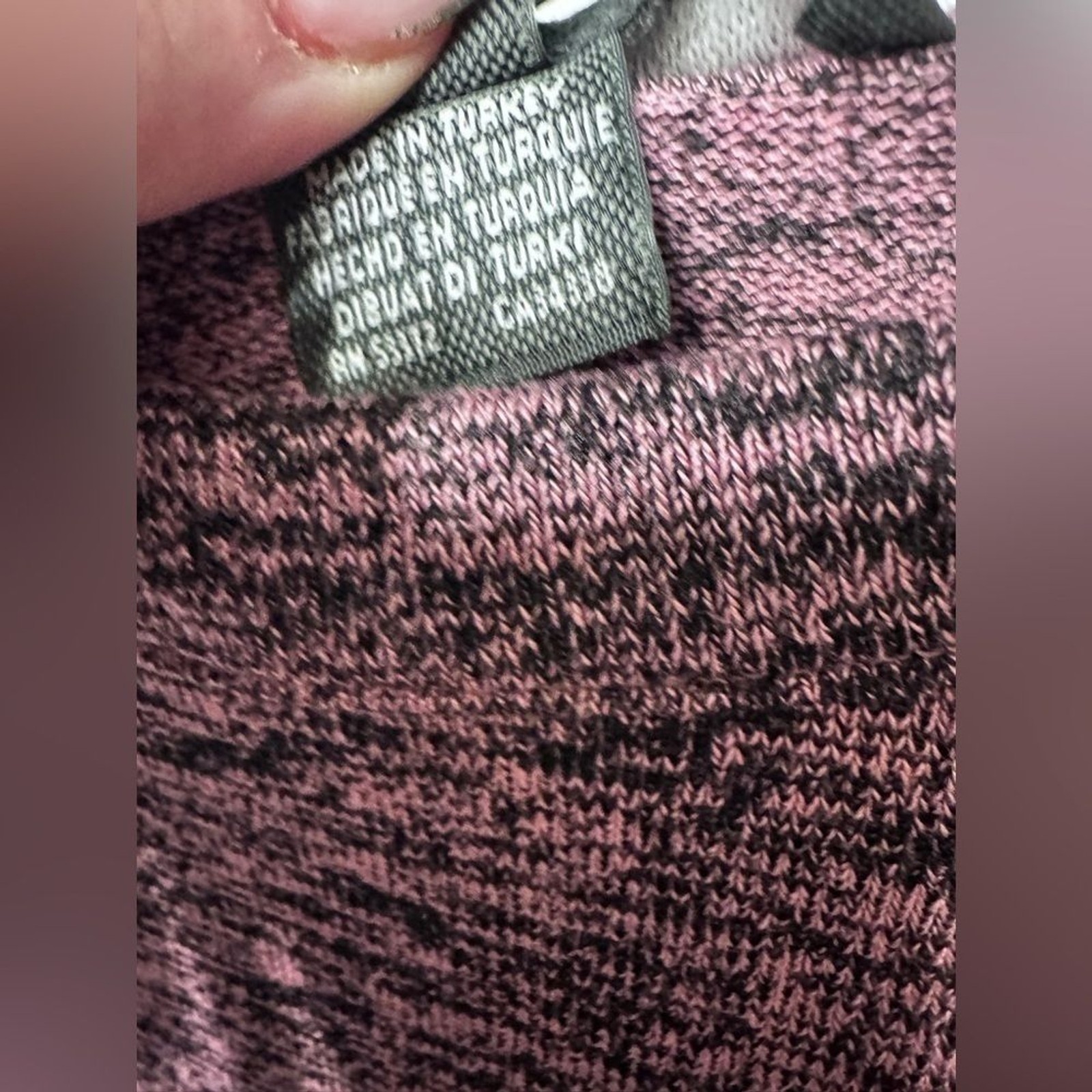 French Connection- NWT- Mini Sweater Dress- heathered pink/purple/black medium