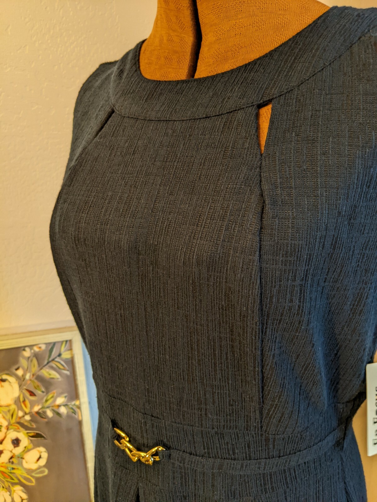 En Focus soft lined sleeveless navy blue woman’s dress sz 10 round neckline NWT