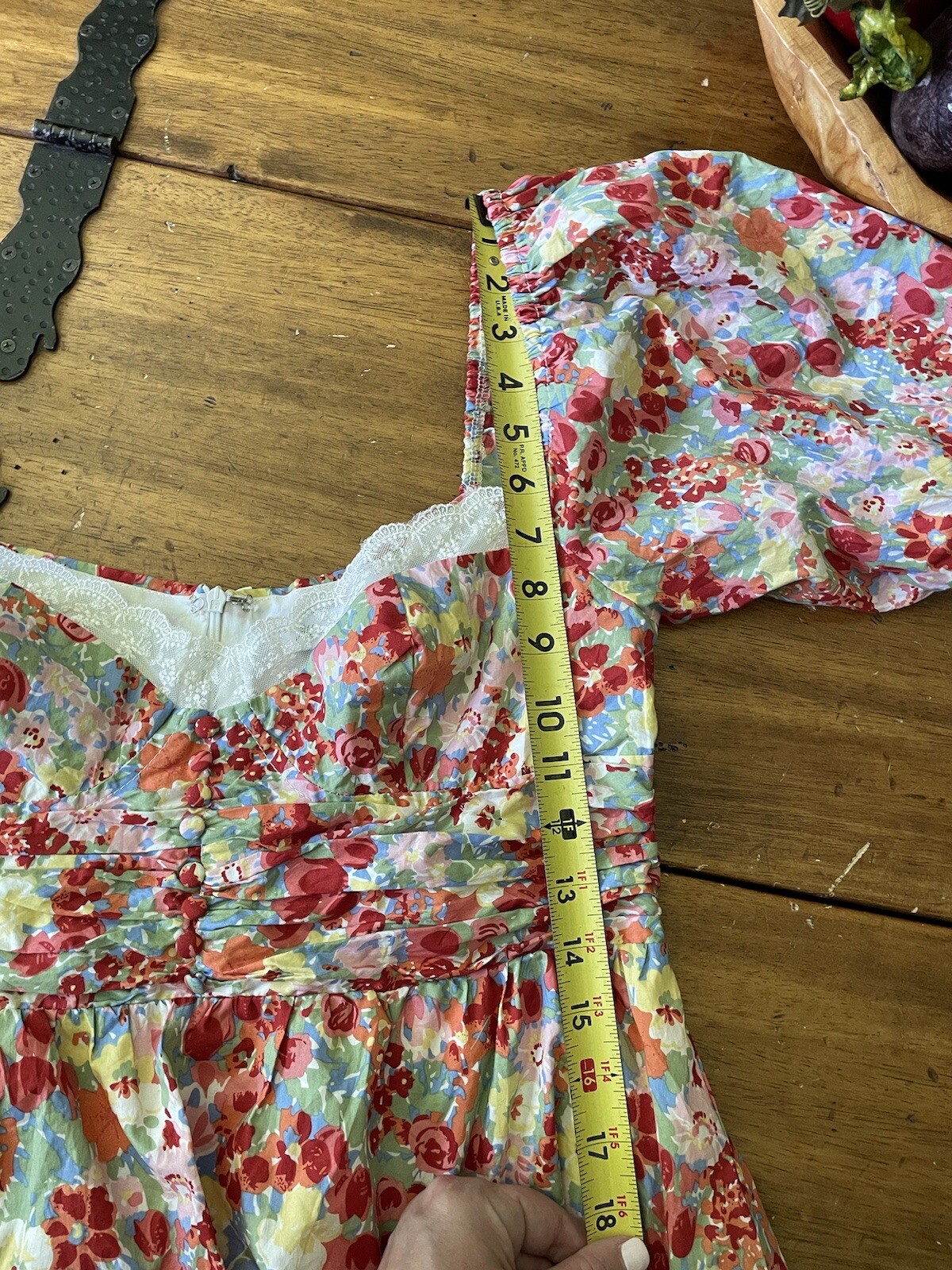 New NWT All About May Say Hello Dress Floral Mini Fit Flare Puff Sleeves Sz 10