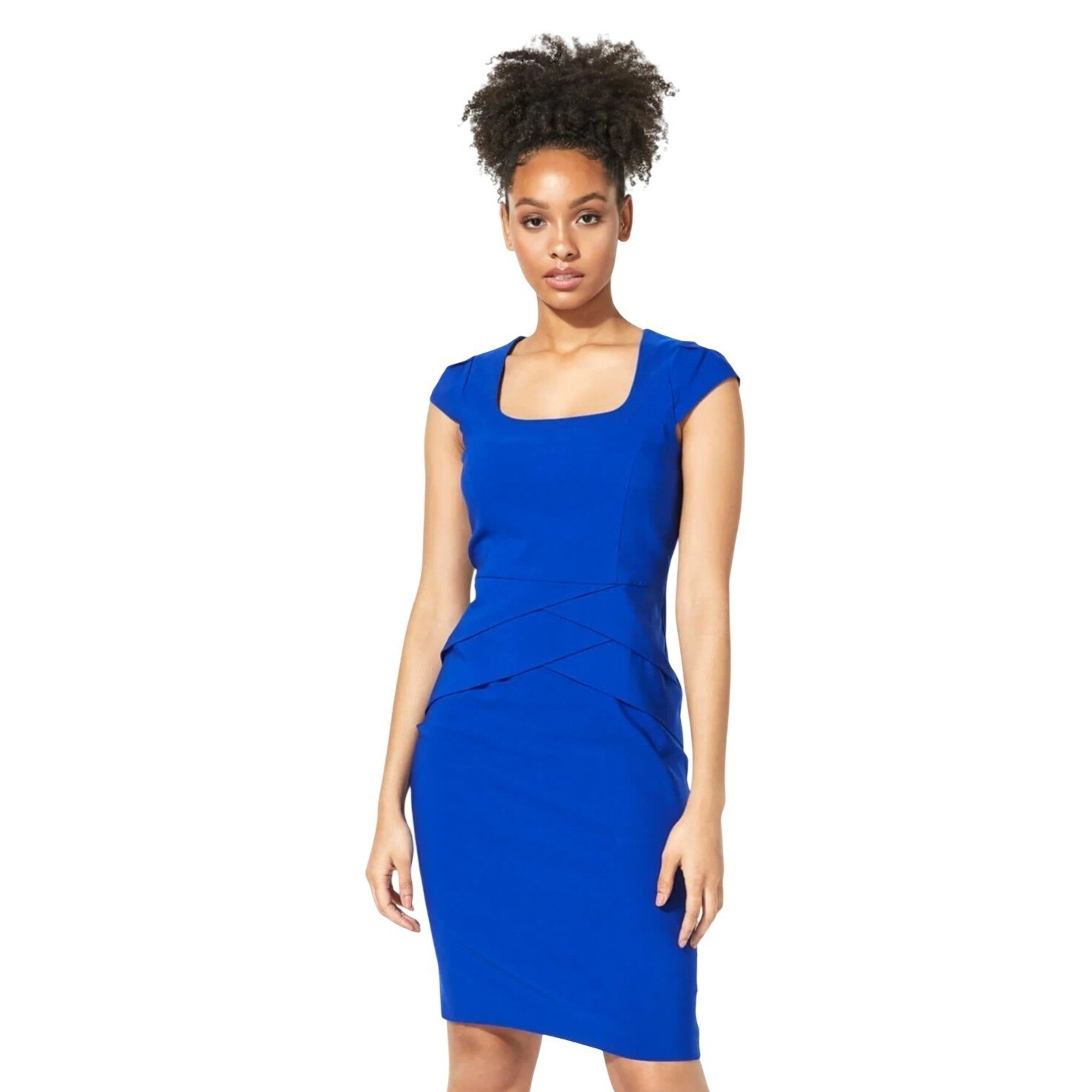 XXI Contemporary Forever 21 Royal Blue Cap Sleeve Sheath Dress Size M