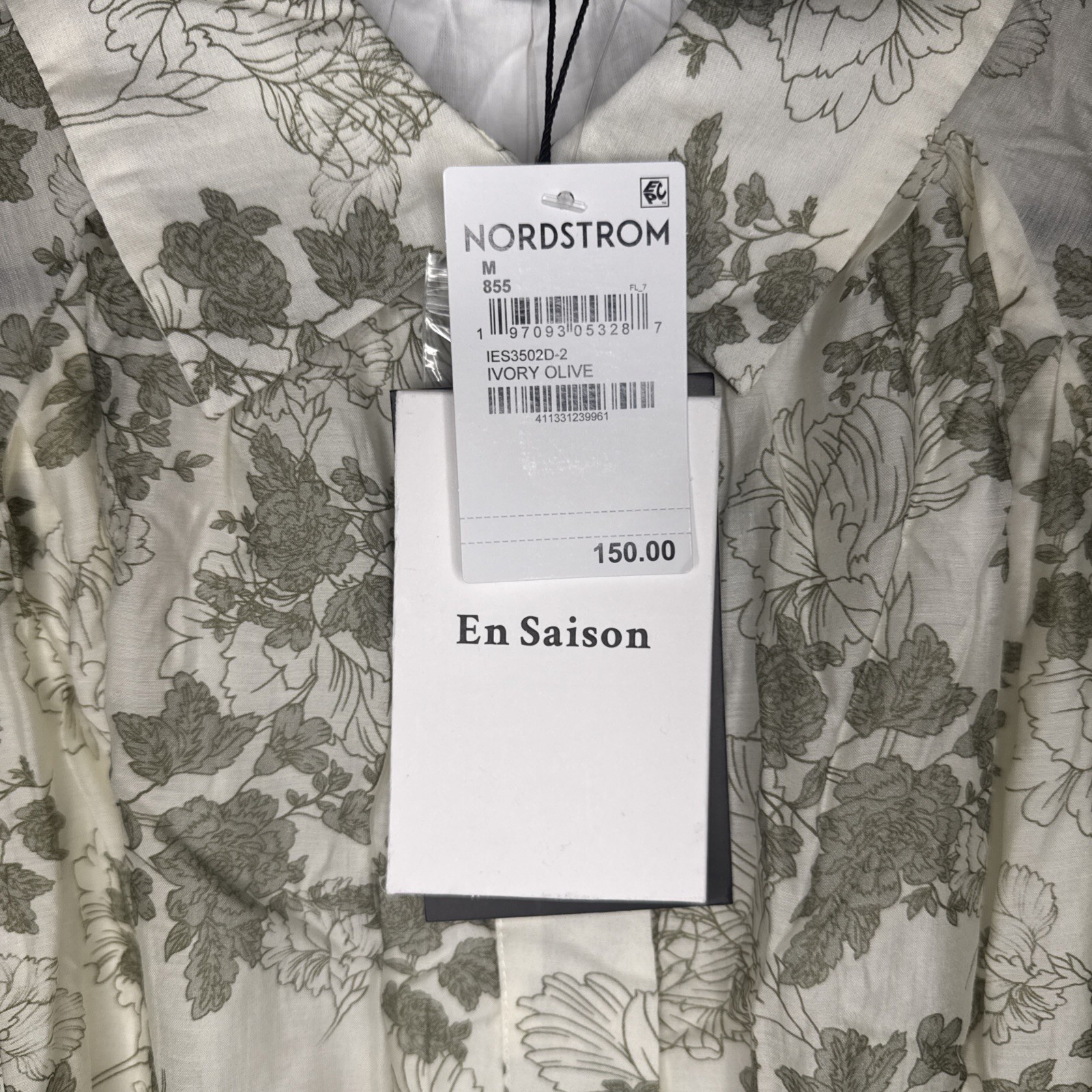 En Saison Mindy Floral Belted Puffed Sleeve Shirtdress